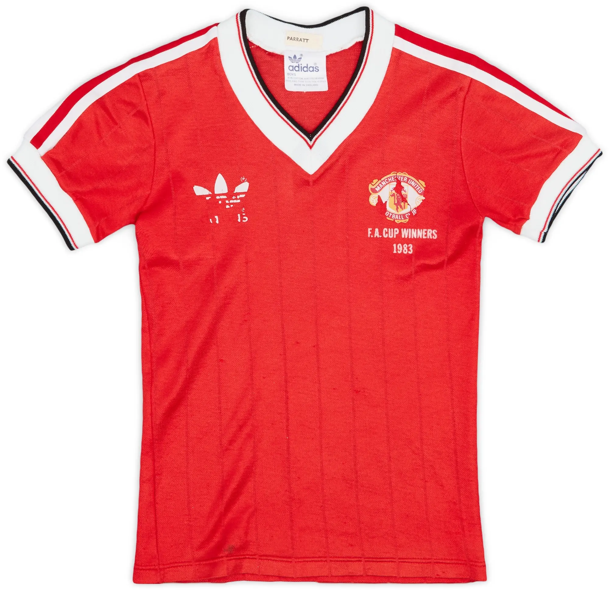adidas 1983 Manchester United 'FA Cup Winners' Home Shirt - 4/10 - (S.Boys)