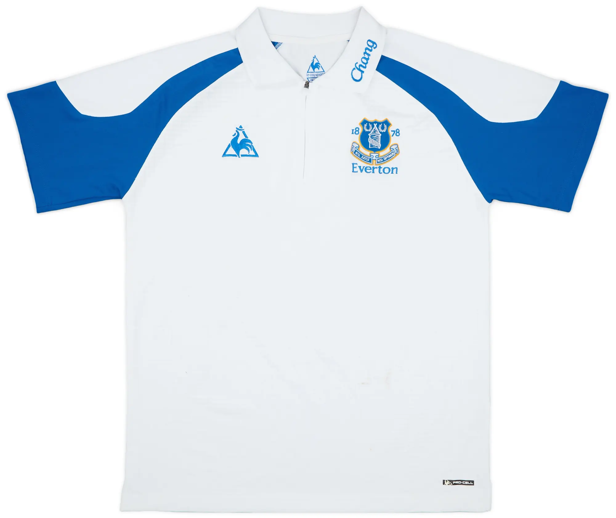 2009-10 Everton Le Coq Sportif 1/4 Zip Polo Shirt - 7/10 - (L)