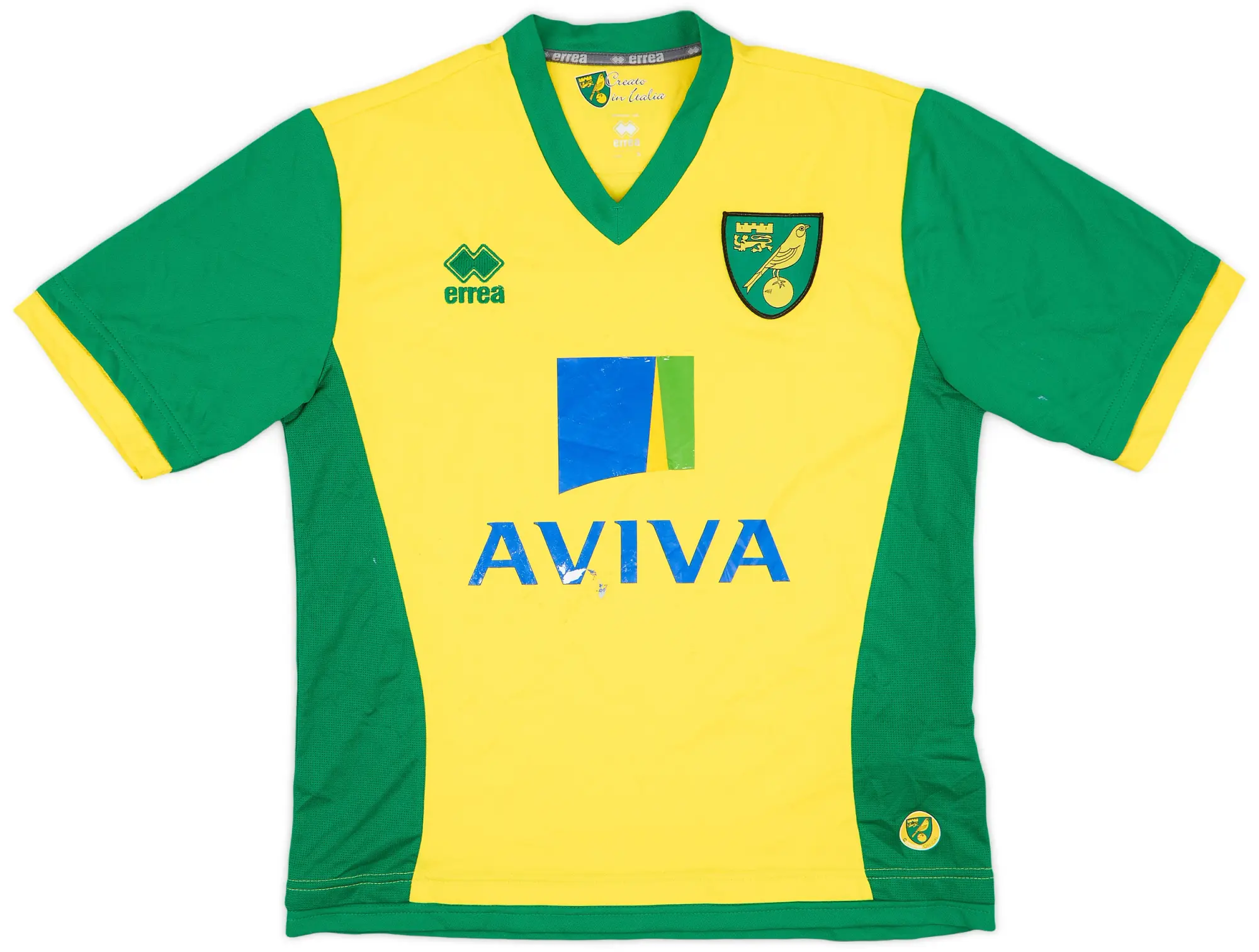 Errea 2013-14 Norwich Home Shirt - 4/10 - (S)