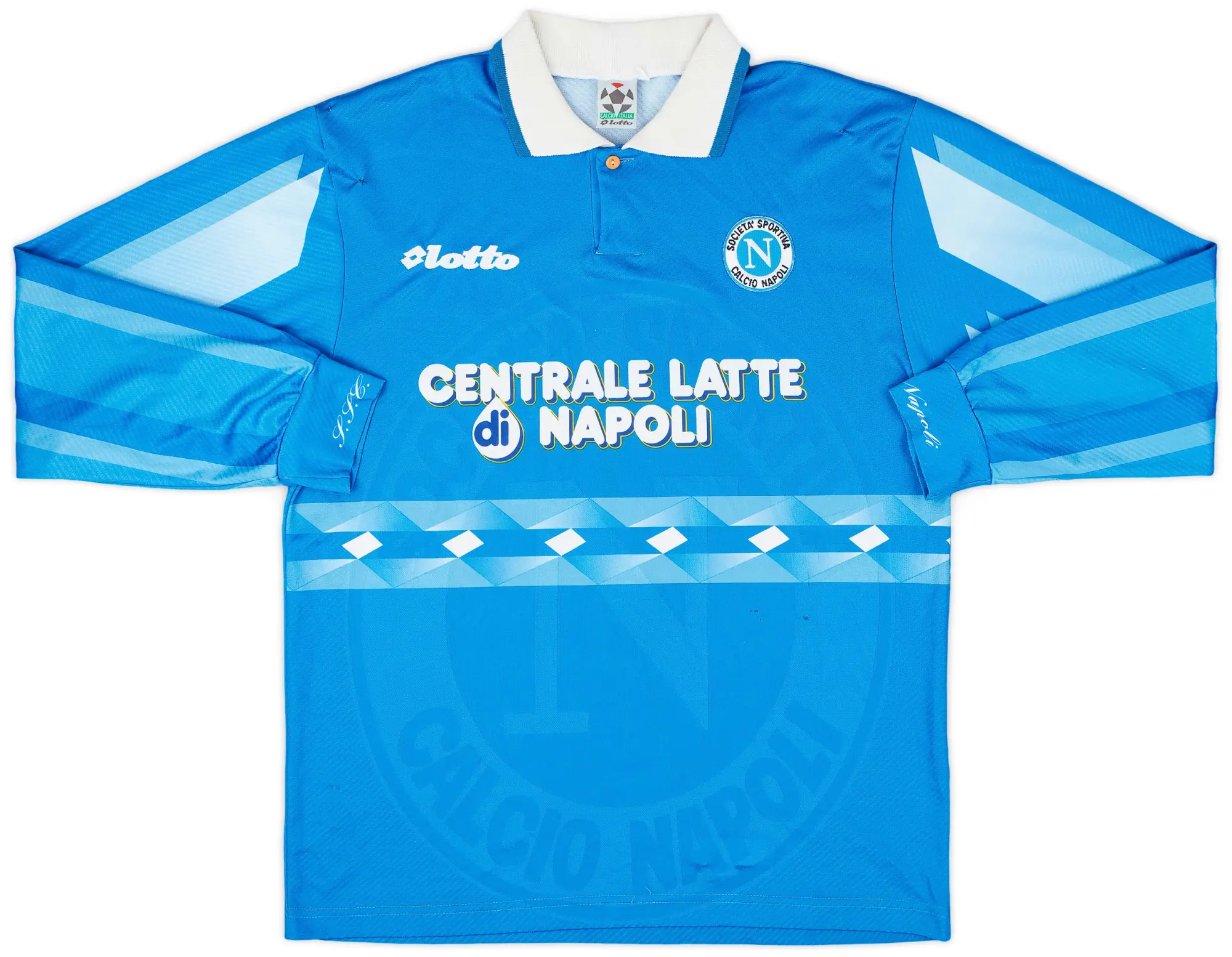 Lotto 1996-97 Napoli Home L/S Shirt - 5/10 - (S)
