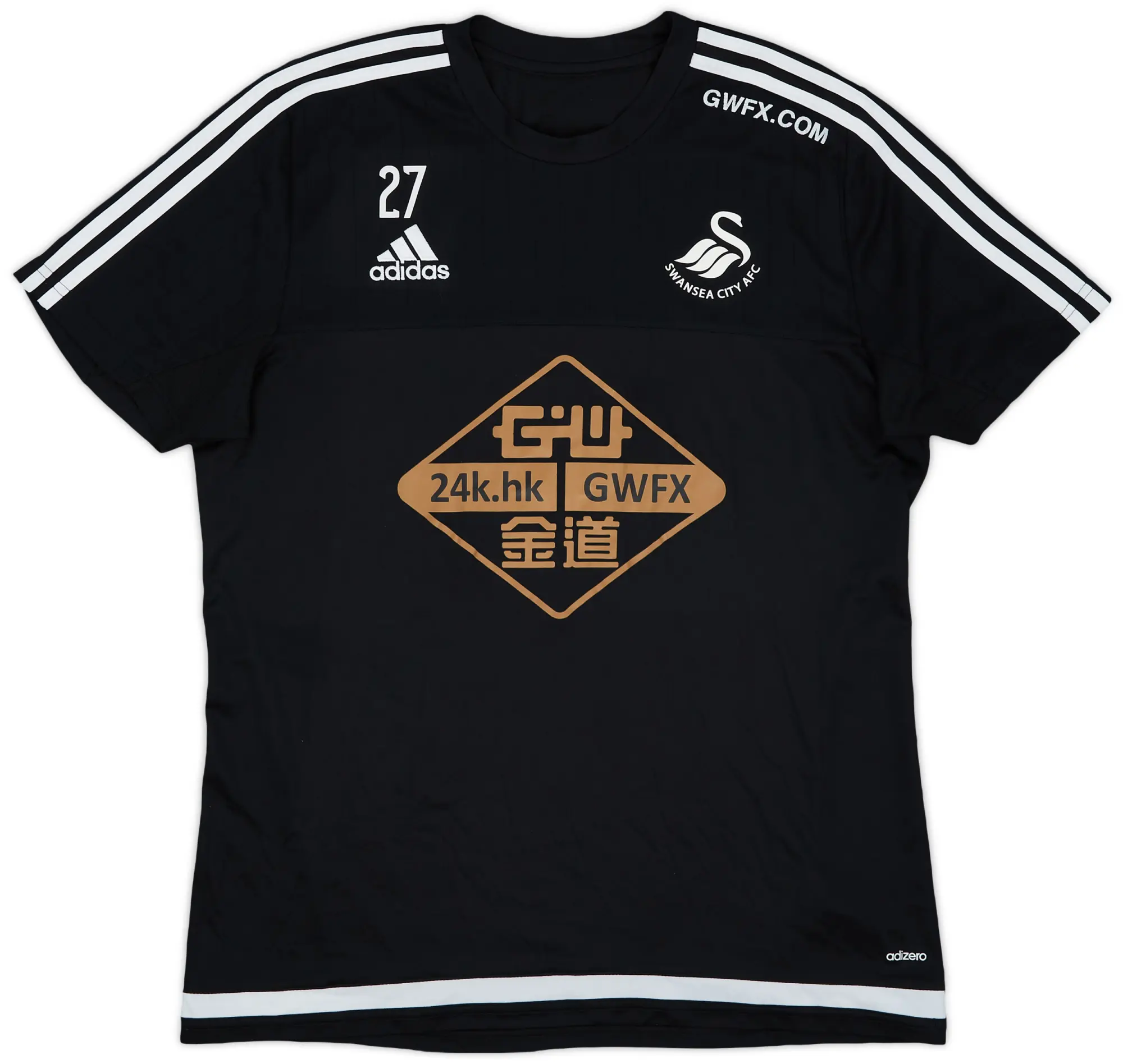 2015-16 Swansea adidas Player Issue Training Shirt #27 - 8/10 - (L)