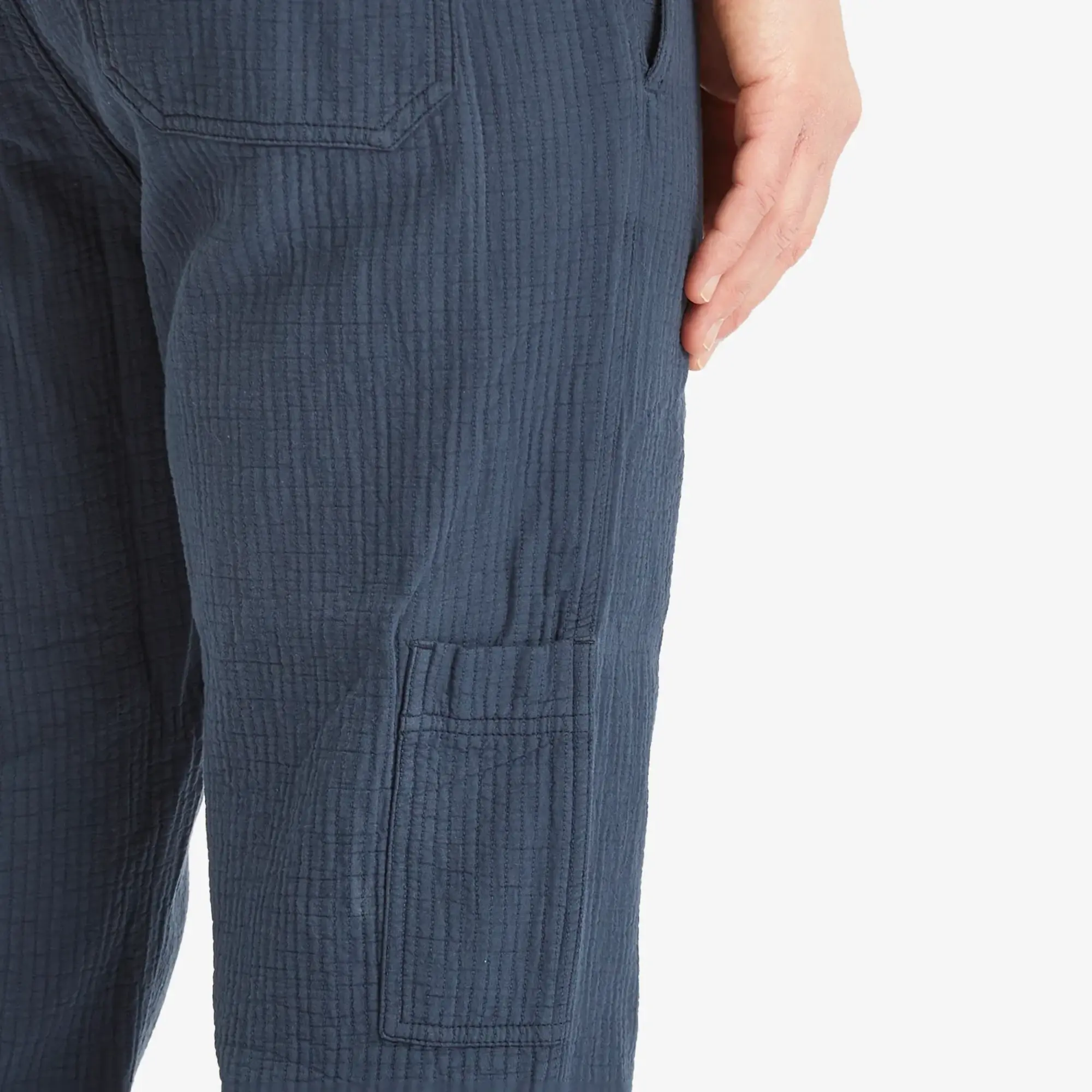 Kestin Men's Aberlour Textured Trousers Washed Navy