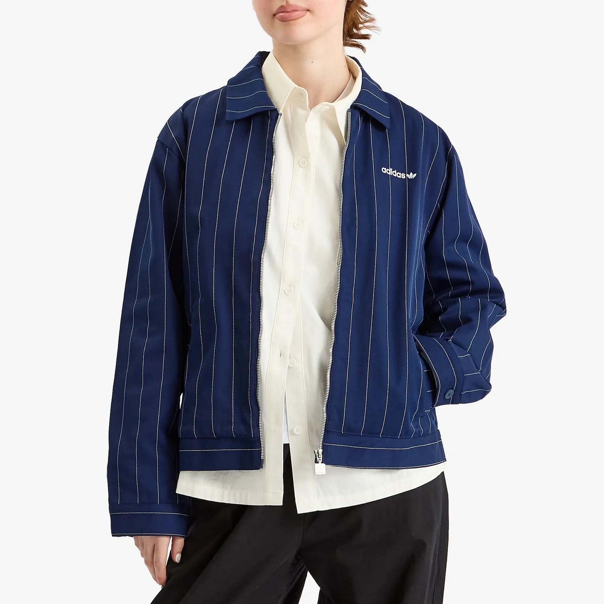 Adidas Women's Pinstripe H Jacket Night Indigo/Off White | JJ3477
