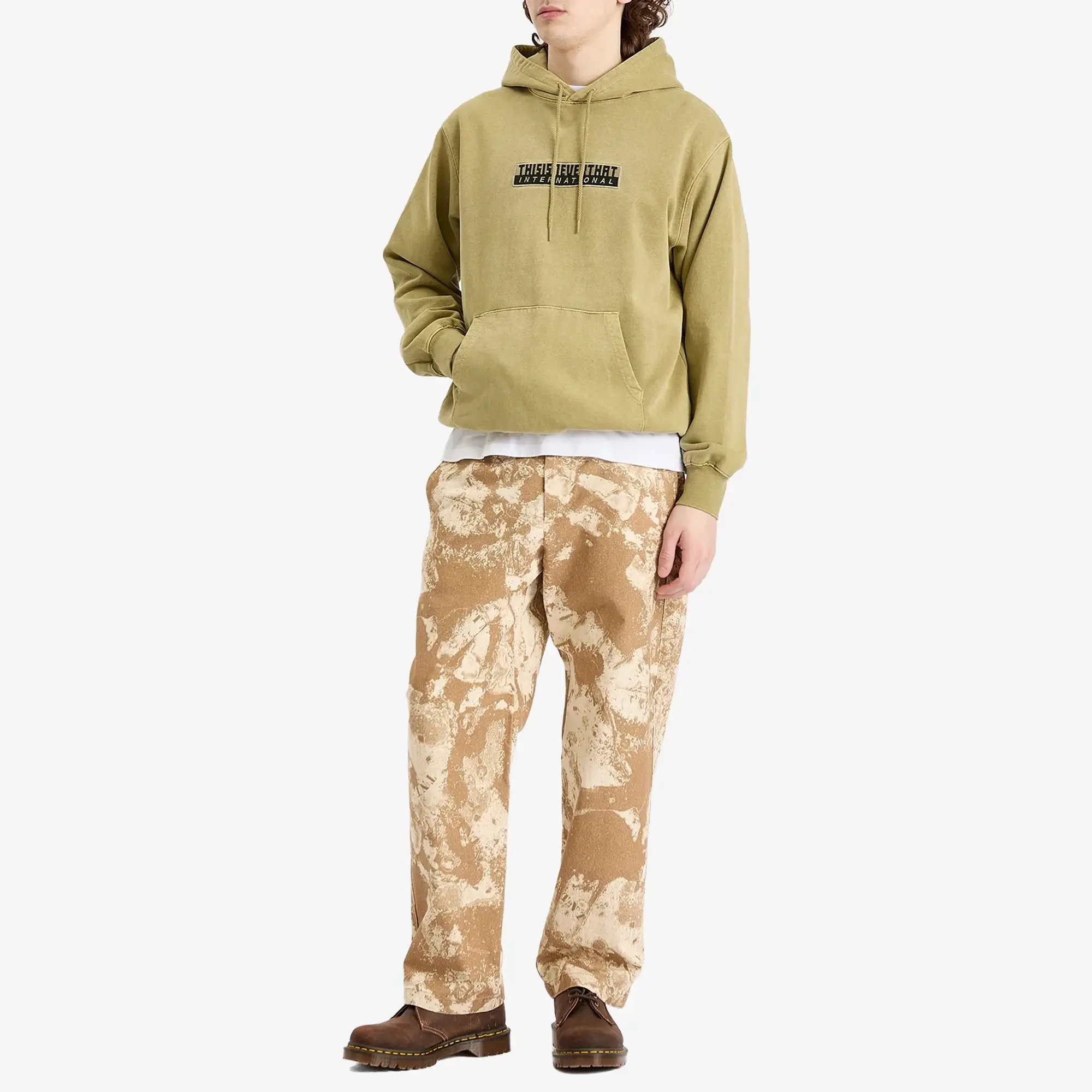 thisisneverthat Men's Splashed Chino Pant Brown