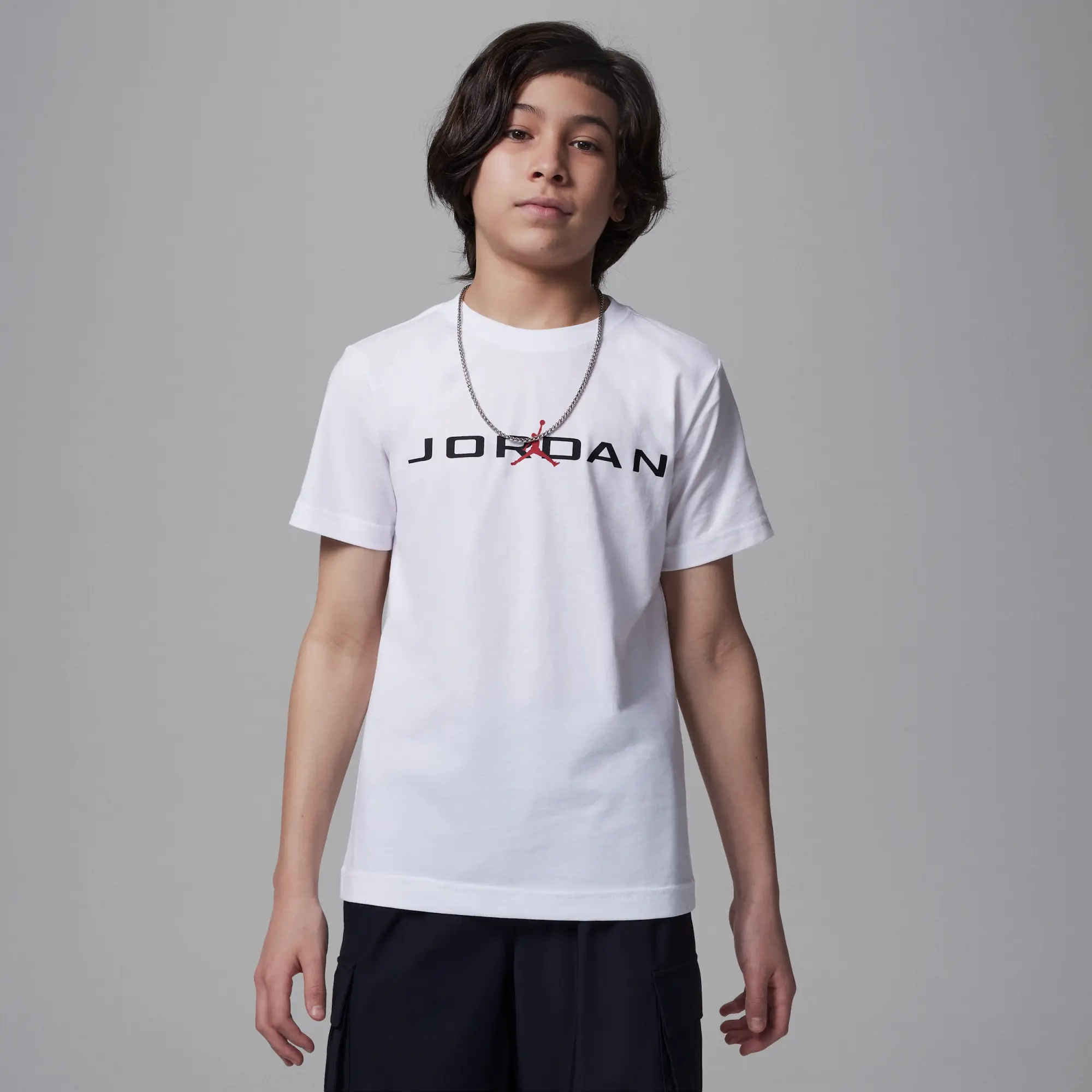 Nike Jordan Older Kids' Air Stretch T-Shirt - White - Cotton
