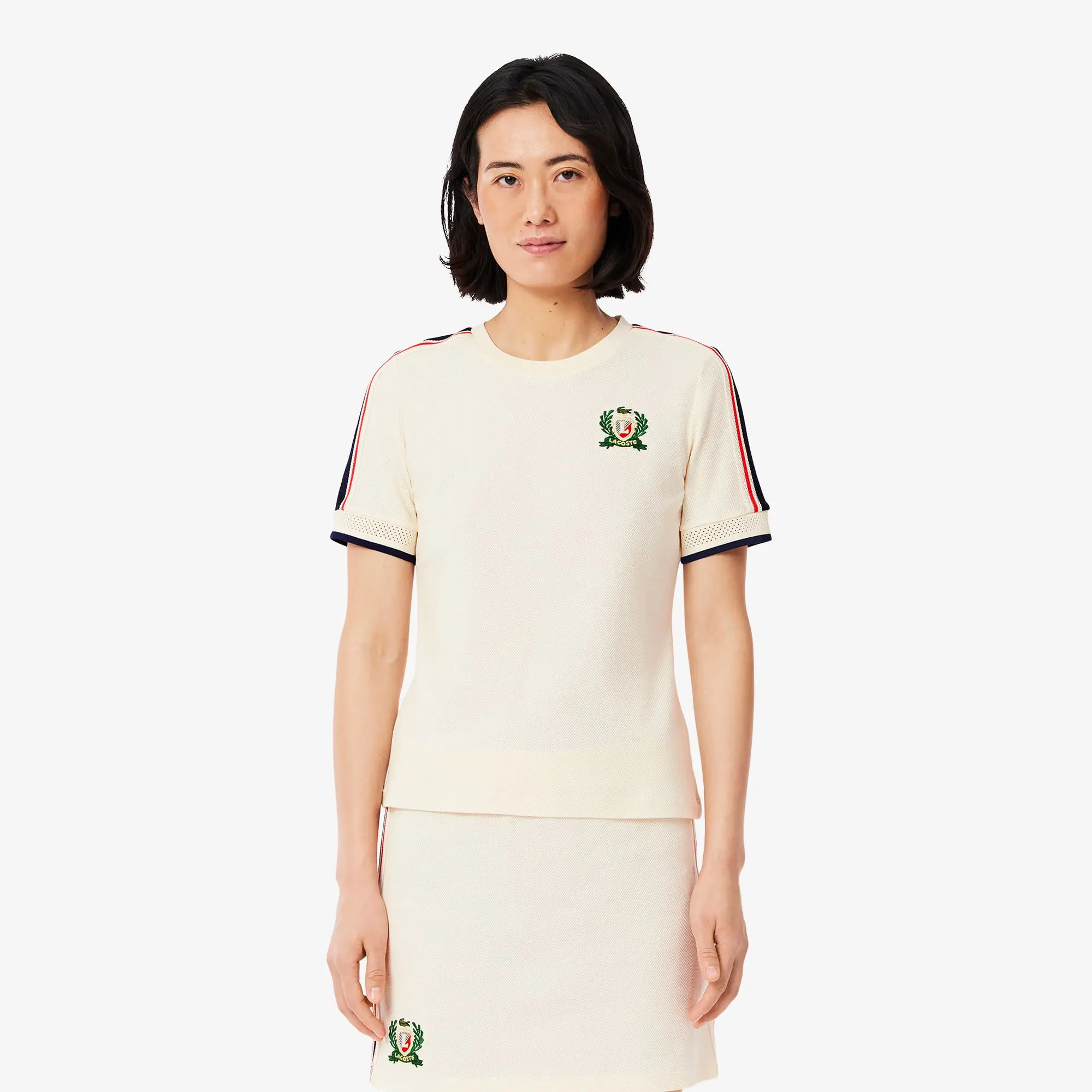 Lacoste French Made Textured Piqué T-shirt - Ecru White
