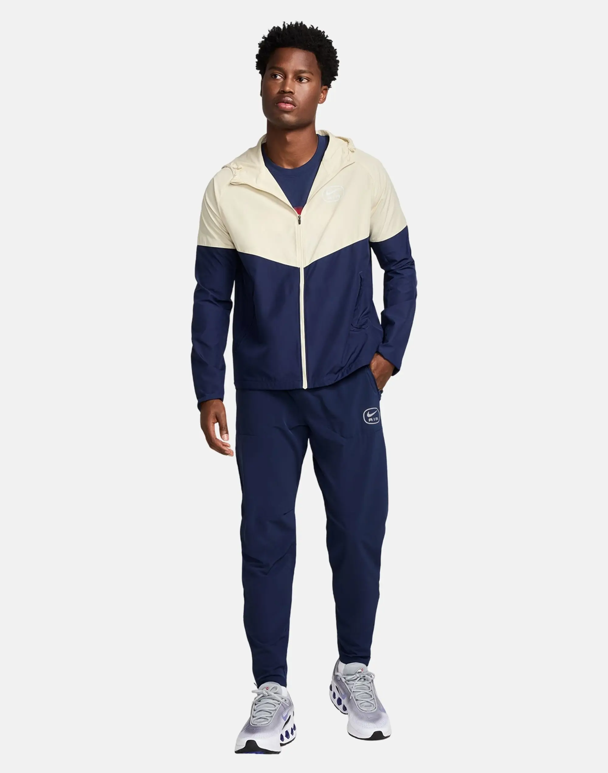 Men's Nike Swoosh Air Run Pants in Navy Blue