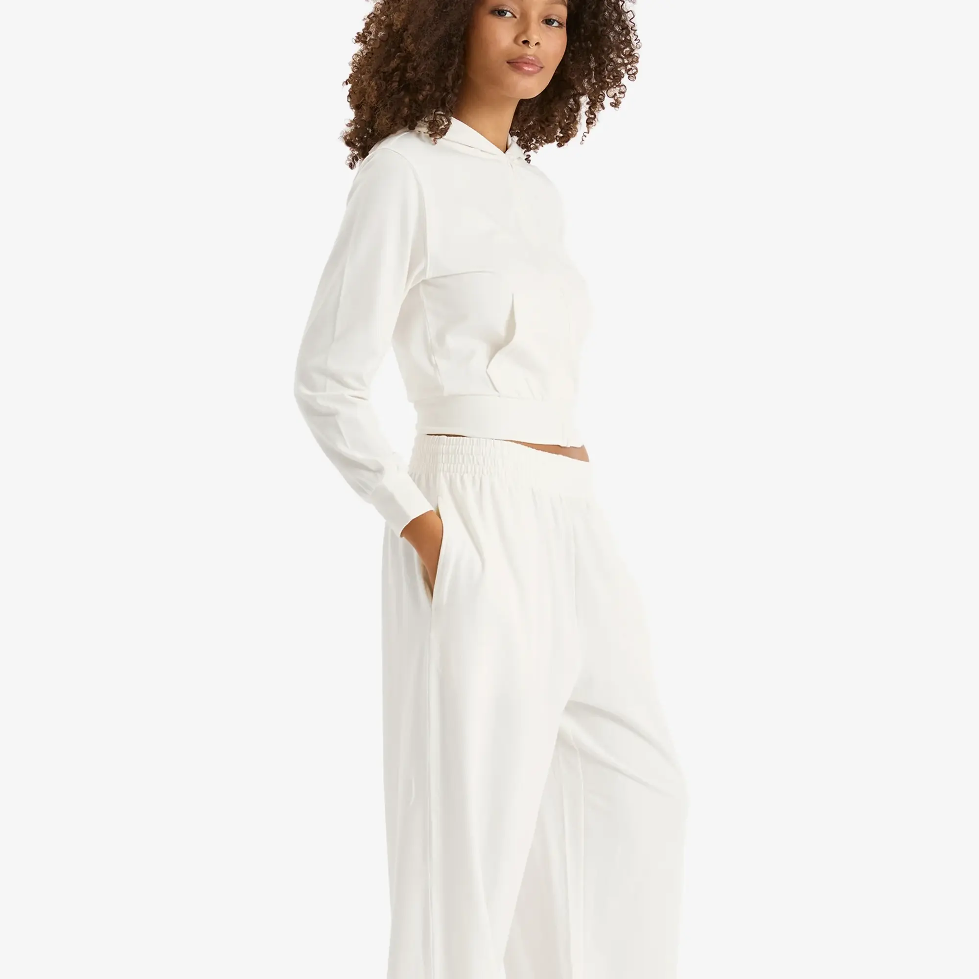 SKIMS Women's Cotton Jersey Wide Leg Pant Marble
