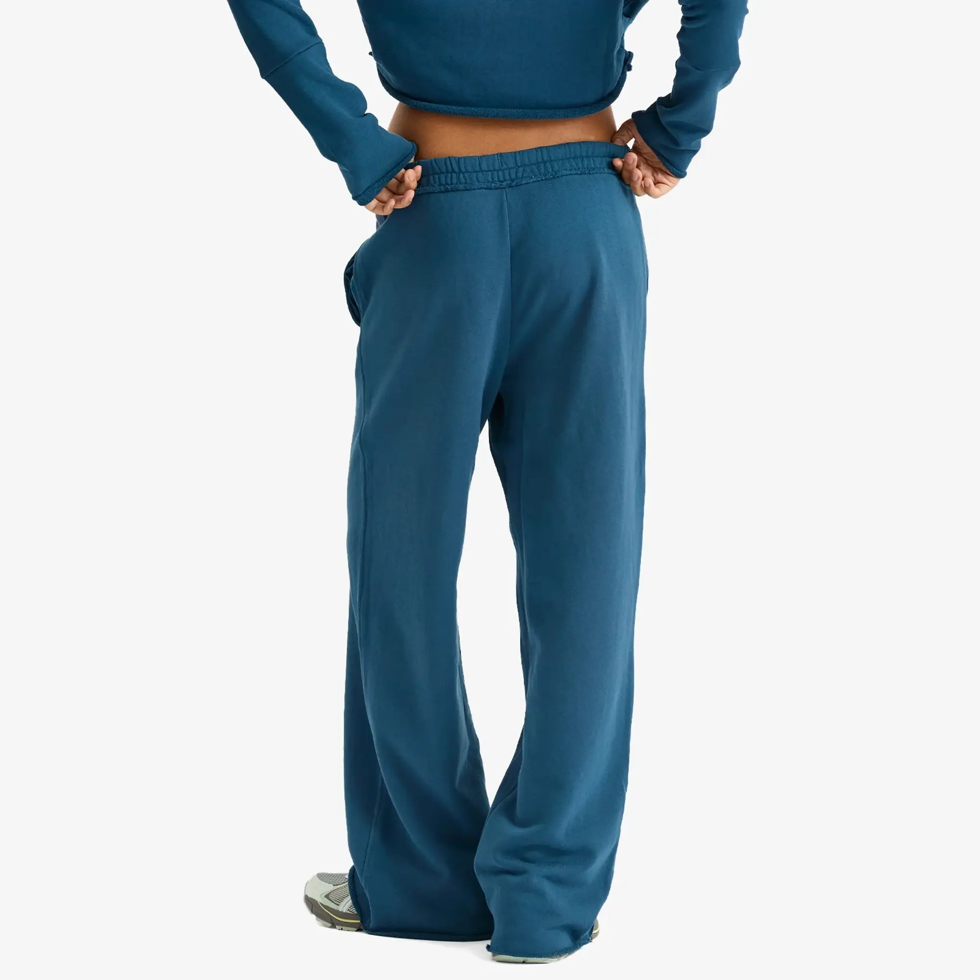 SKIMS Women's Deconstructed French Terry Wide Leg Pant Indigo