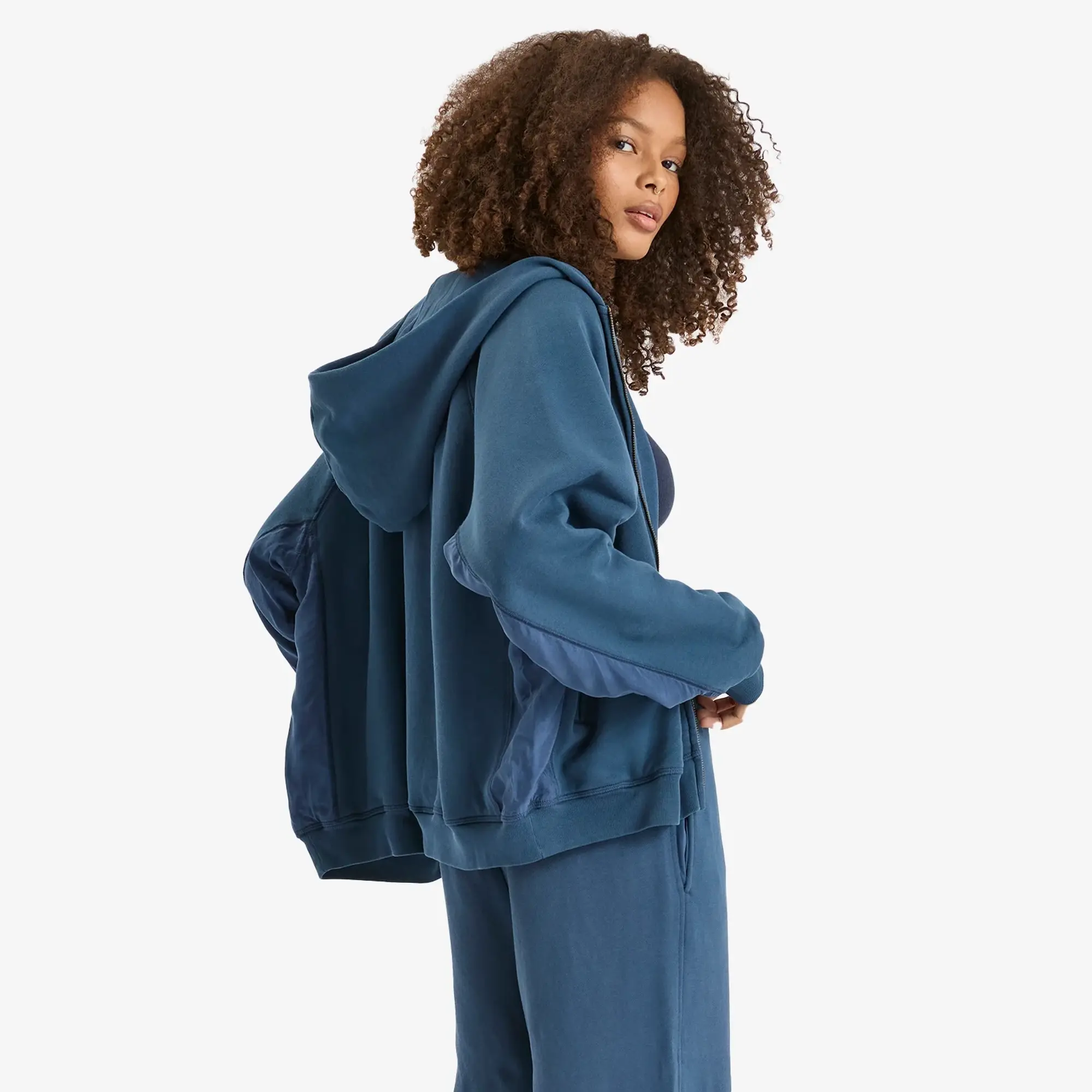 SKIMS Women's Zip Up Hoodie Indigo