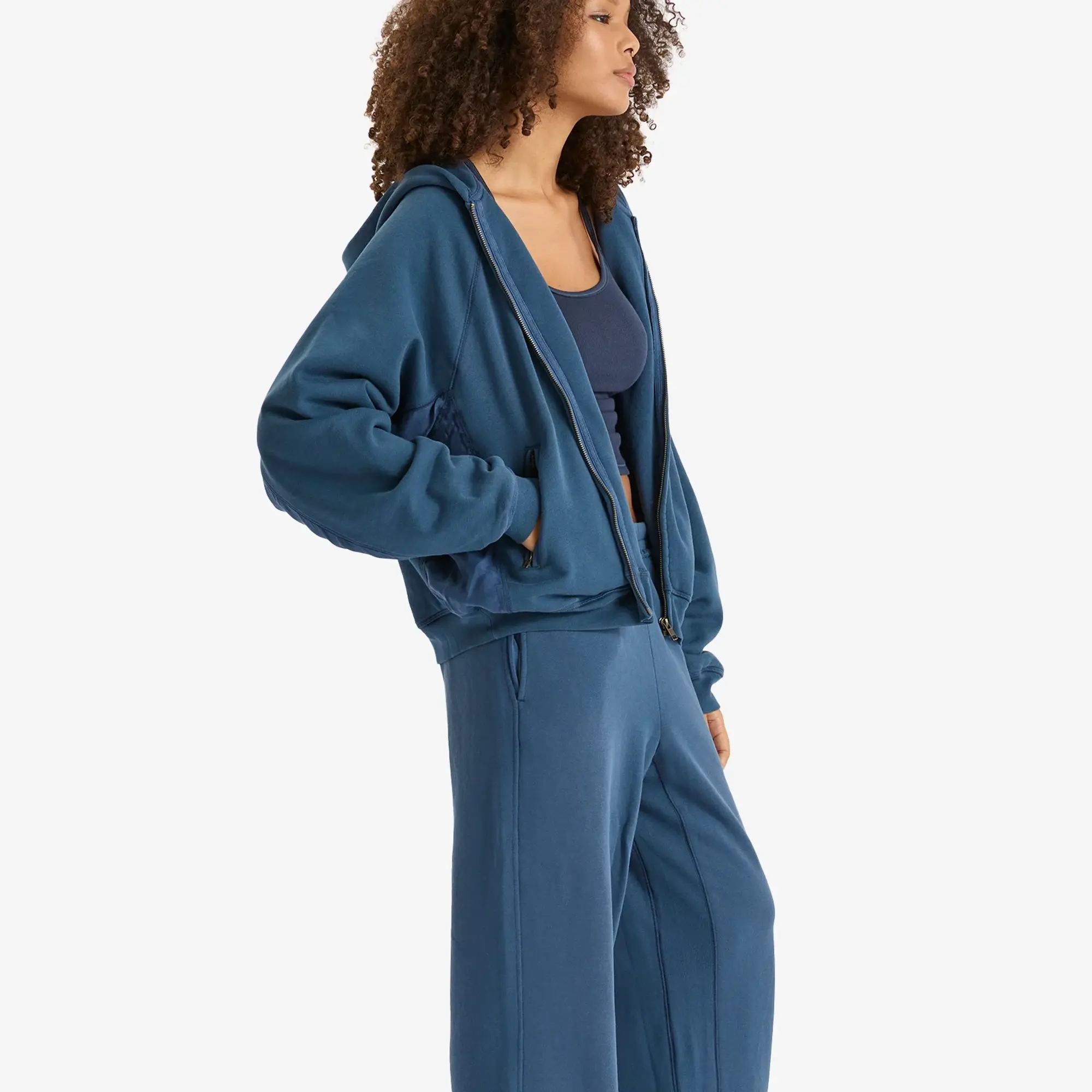 SKIMS Women's Zip Up Hoodie Indigo