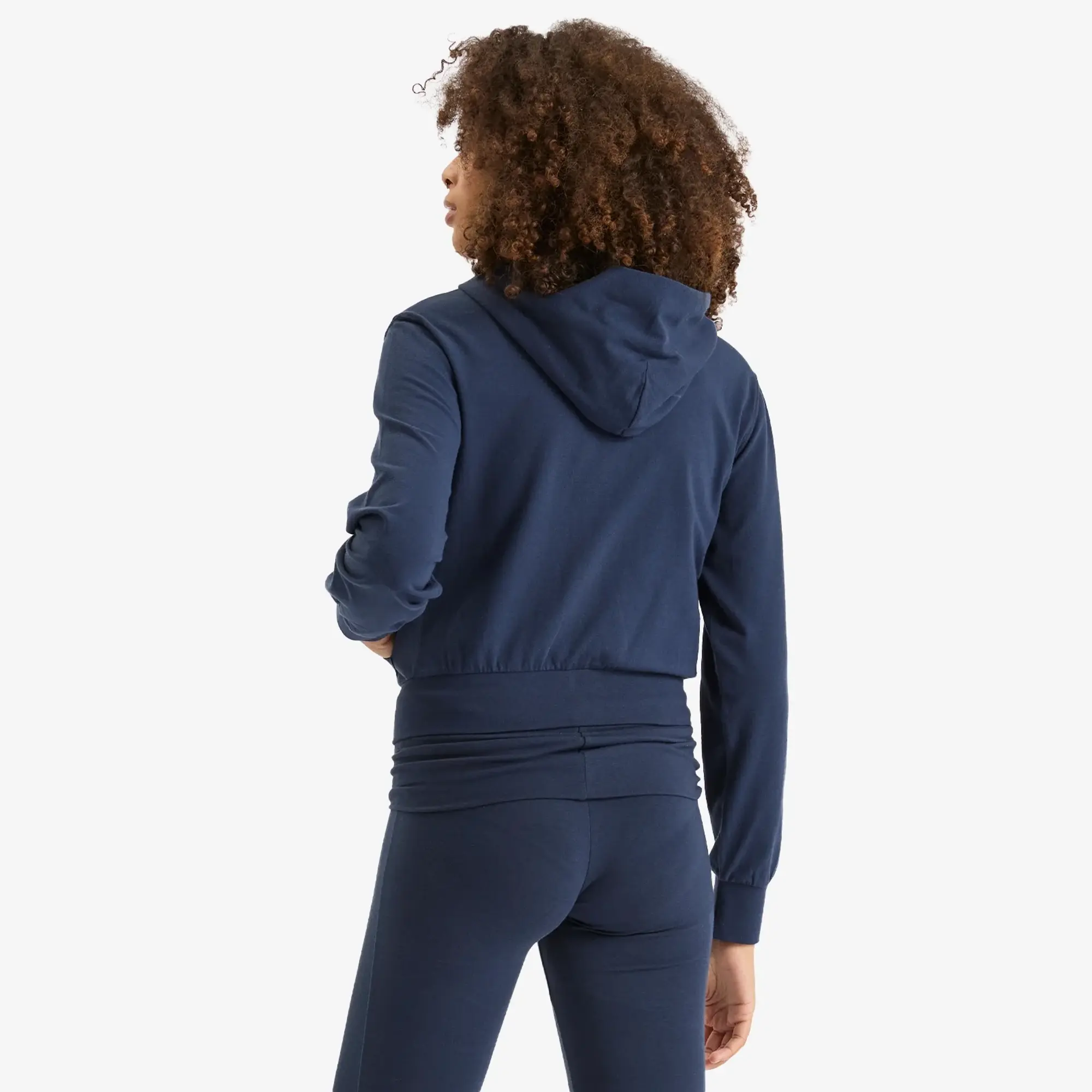 SKIMS Women's Cotton Jersey Zip Up Slim Hoodie Navy