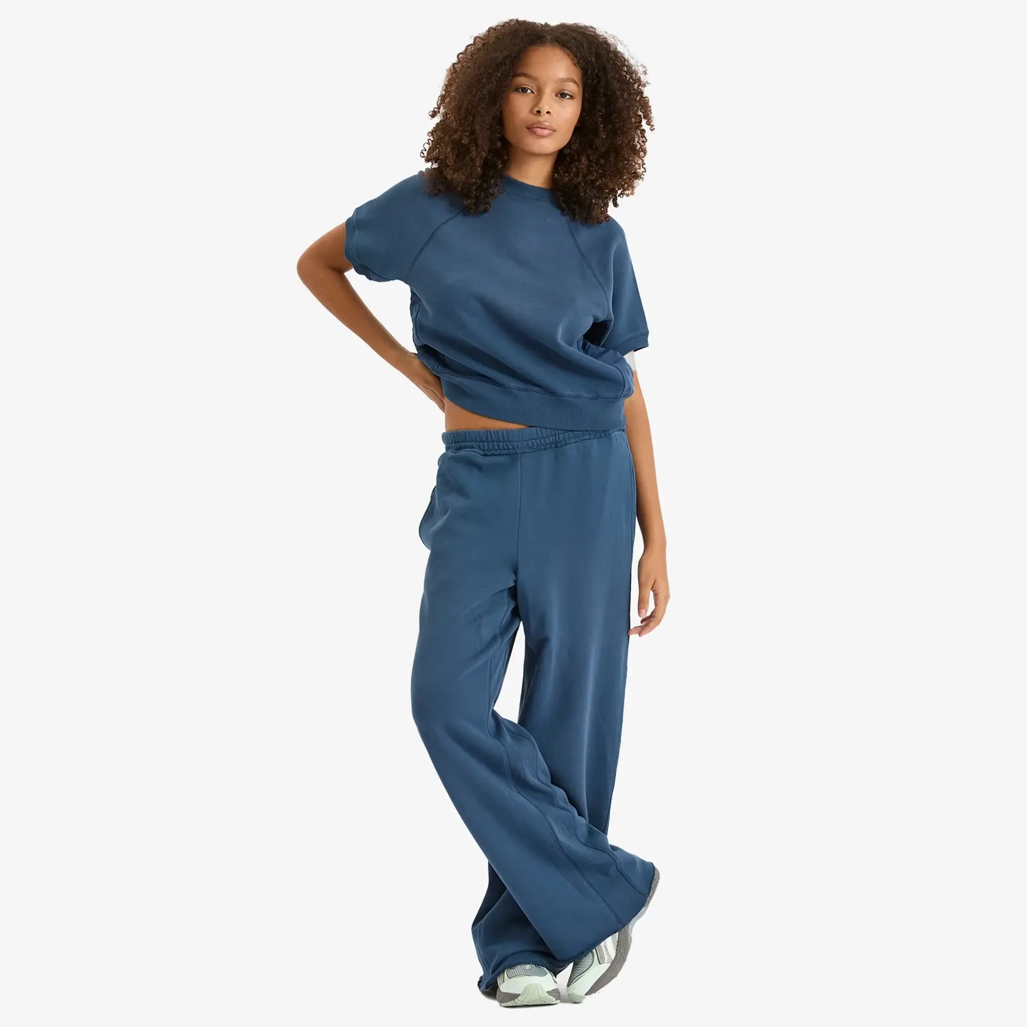 SKIMS Women's Raglan Short Sleeve Sweatshirt Indigo