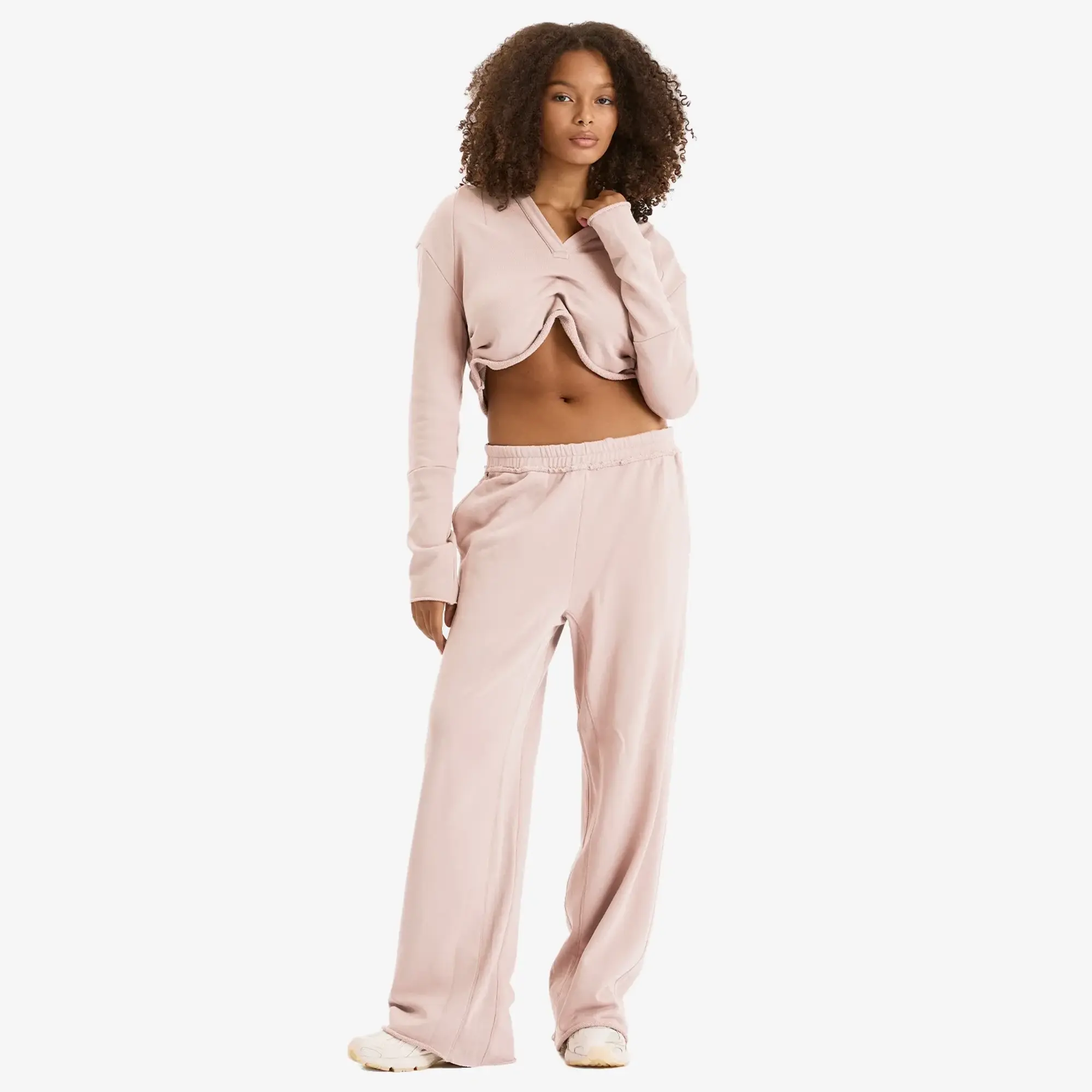 SKIMS Women's Shoulder Pad Cropped Hoodie Fawn