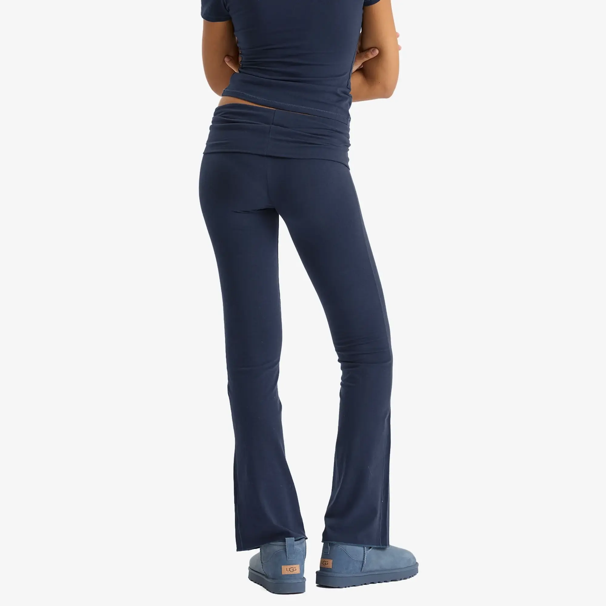 SKIMS Women's Cotton Jersey Foldover Pant Navy