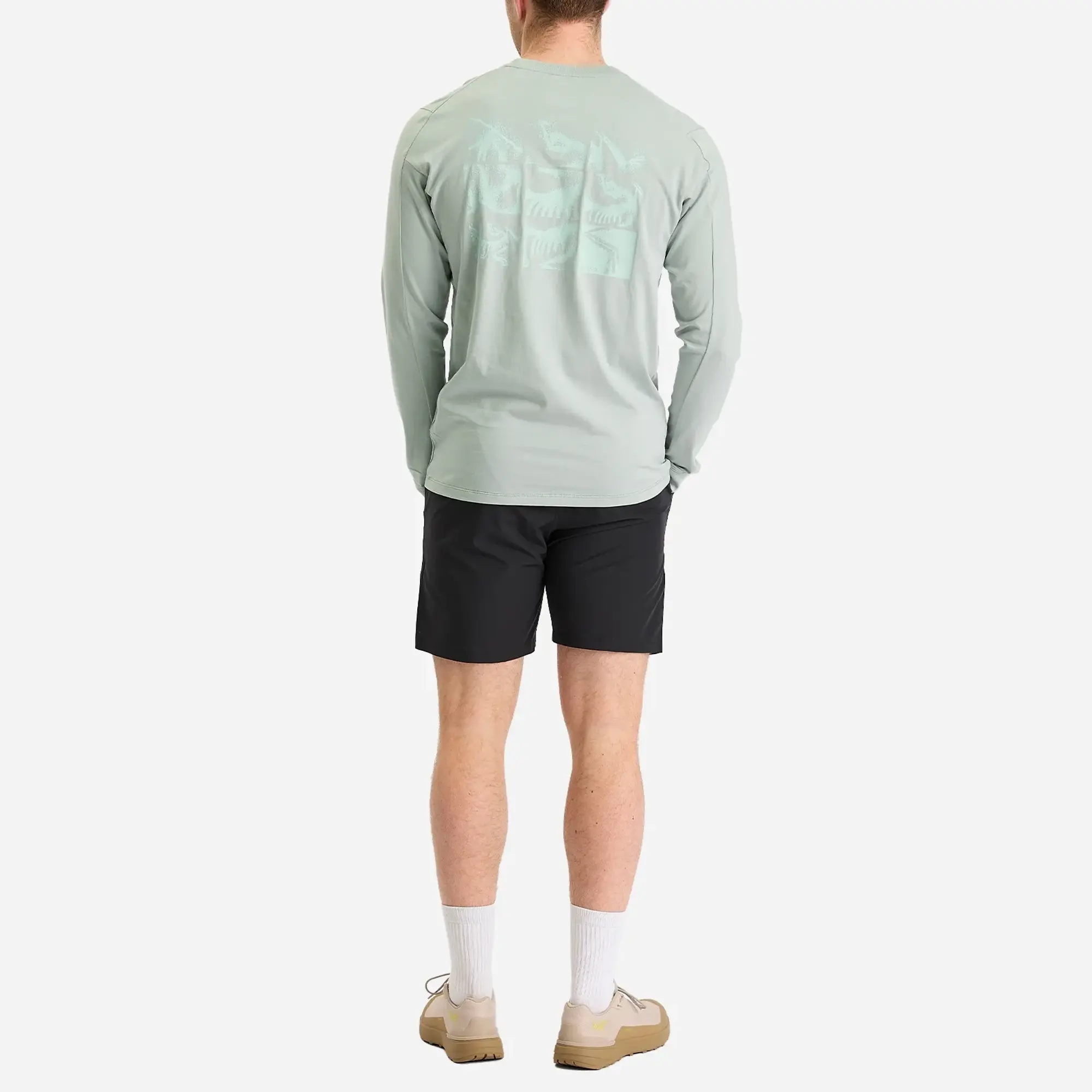 Arc'teryx Men's Kragg SL Cotton Bird Tile Long Sleeve T-Shirt Stone Green/Phosphorescent