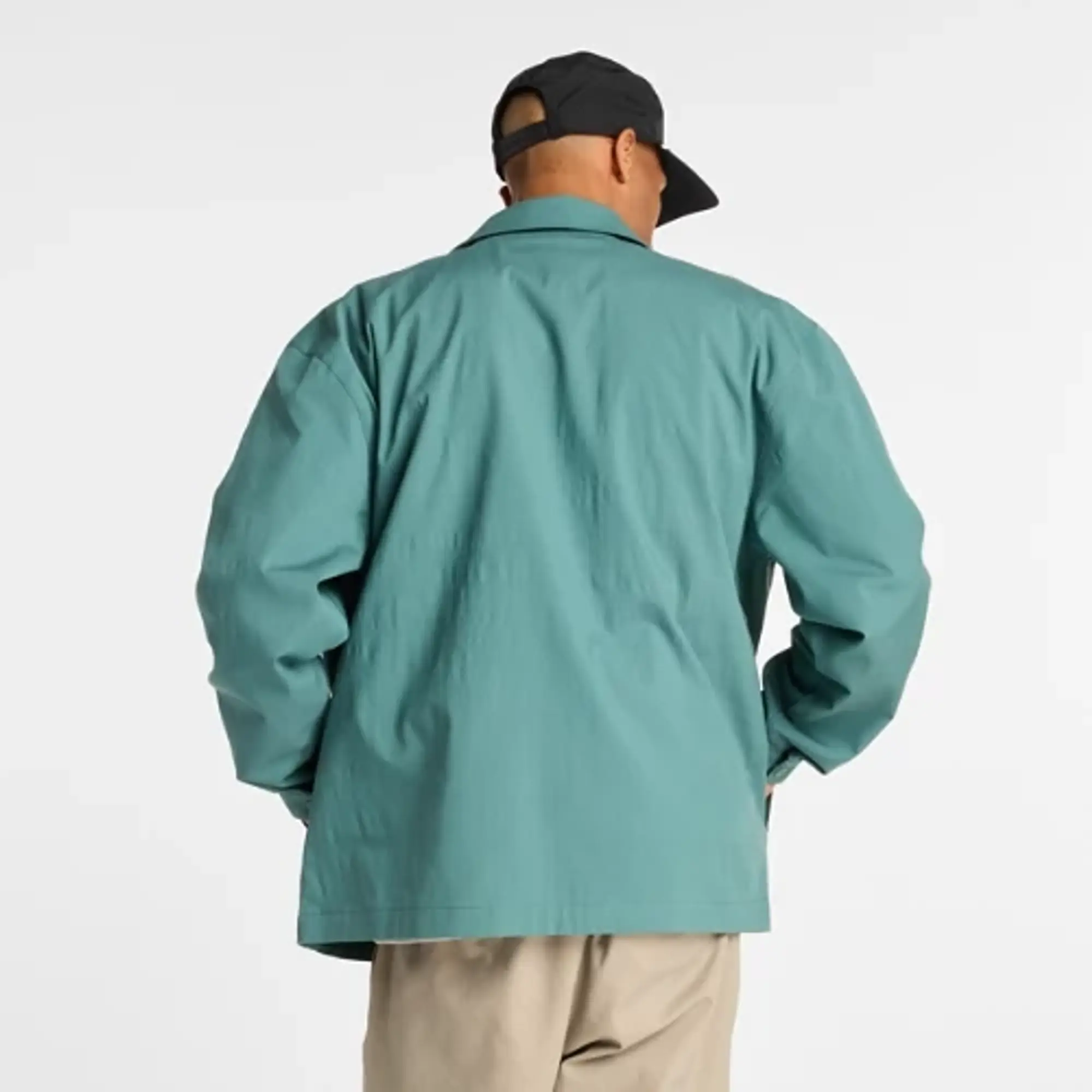 New Balance Men's Numeric Coaches Twill Jacket in Green Cotton Twill