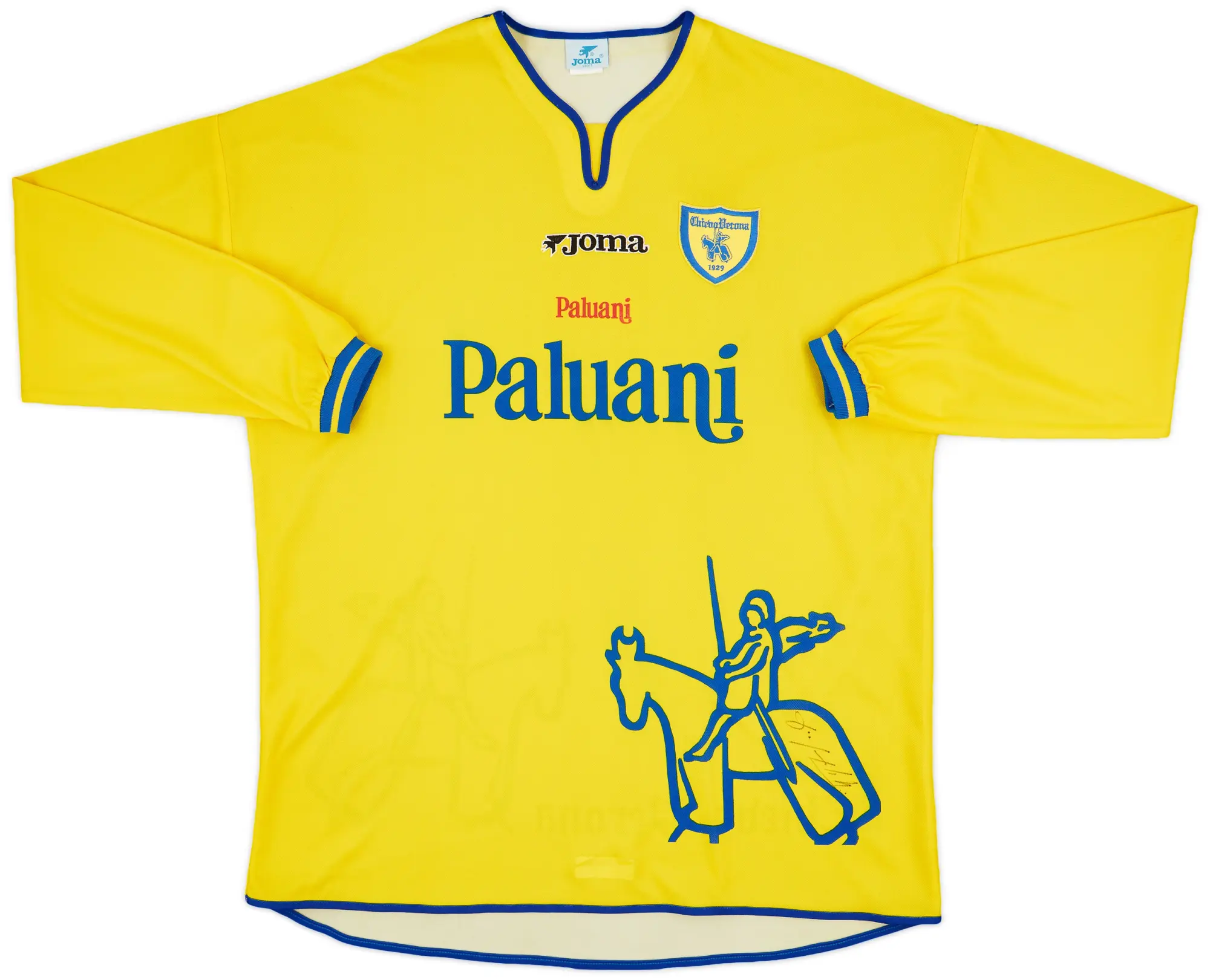 Joma 2001-02 Chievo Verona Signed Home L/S Shirt - 8/10 - (L)