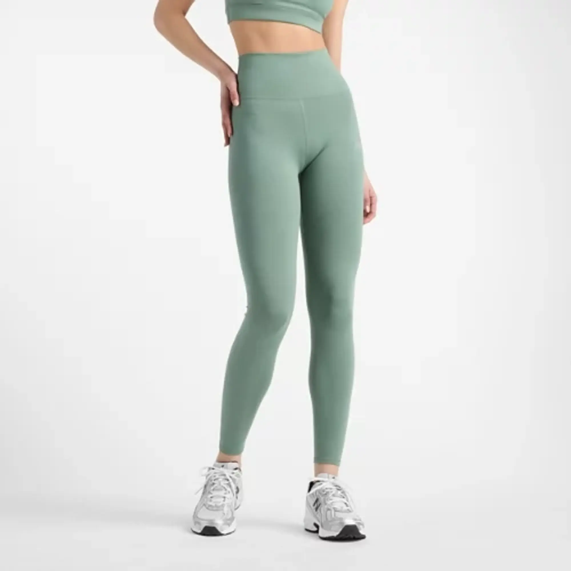 New Balance Women's NB Harmony High Rise Legging 27 in Green Poly Knit