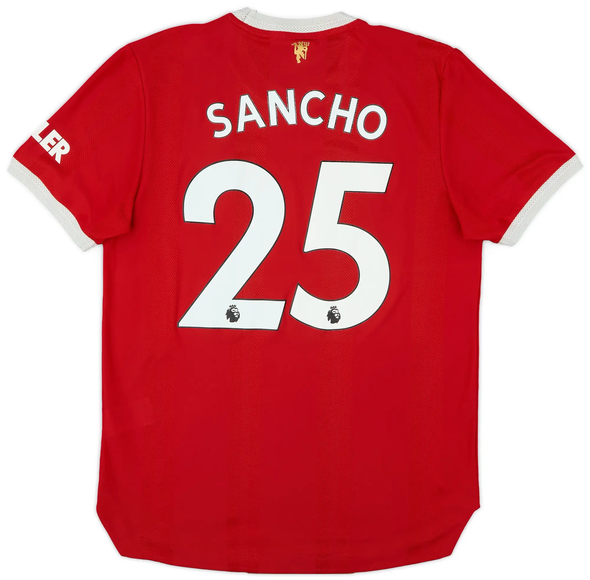 adidas 2021-22 Manchester United Authentic Home Shirt Sancho #25 - 7/10 - (M)