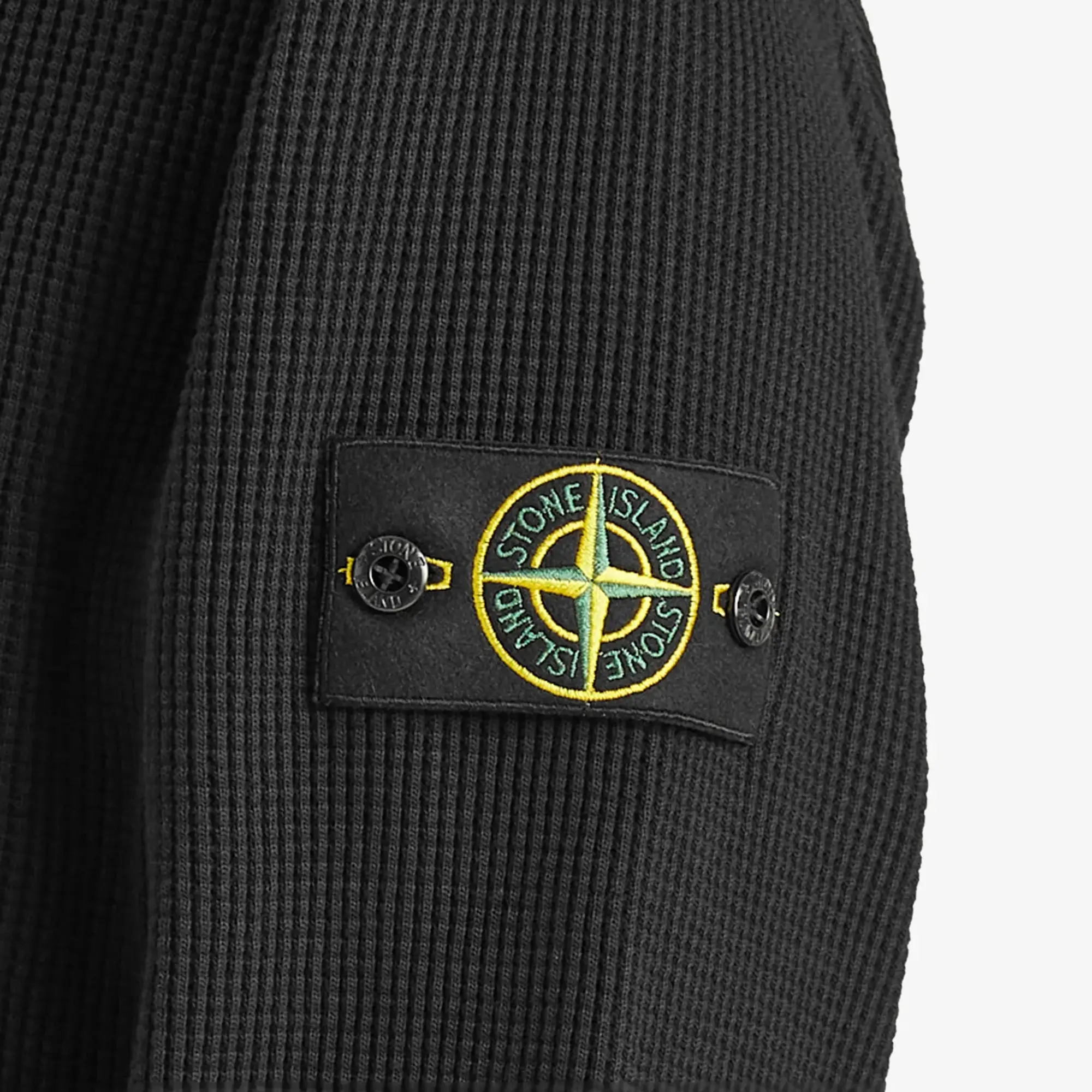Stone Island Men's Waffle Full Zip Sweatshirt Black