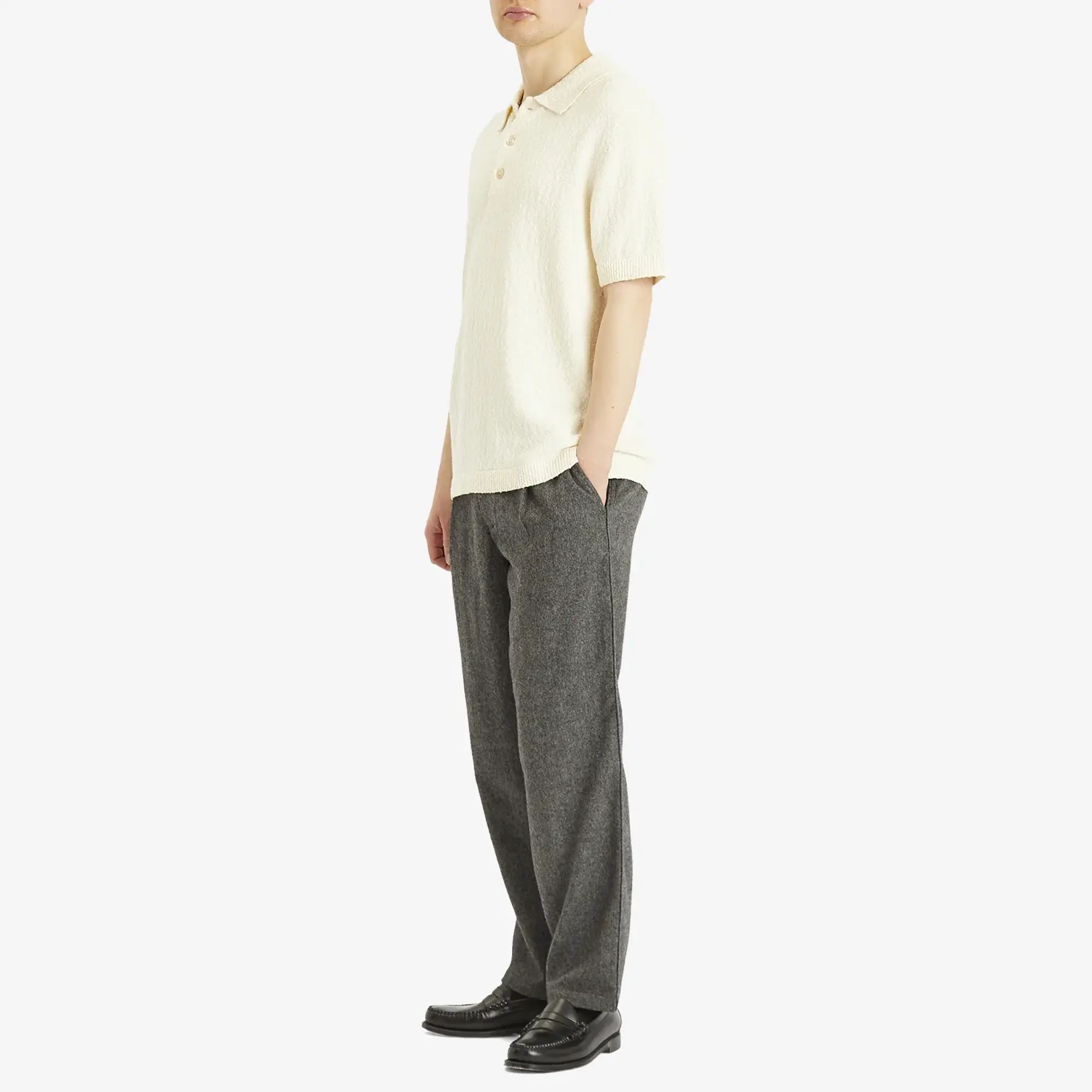 NN07 Men's Randy Boucle Polo Shirt Ecru