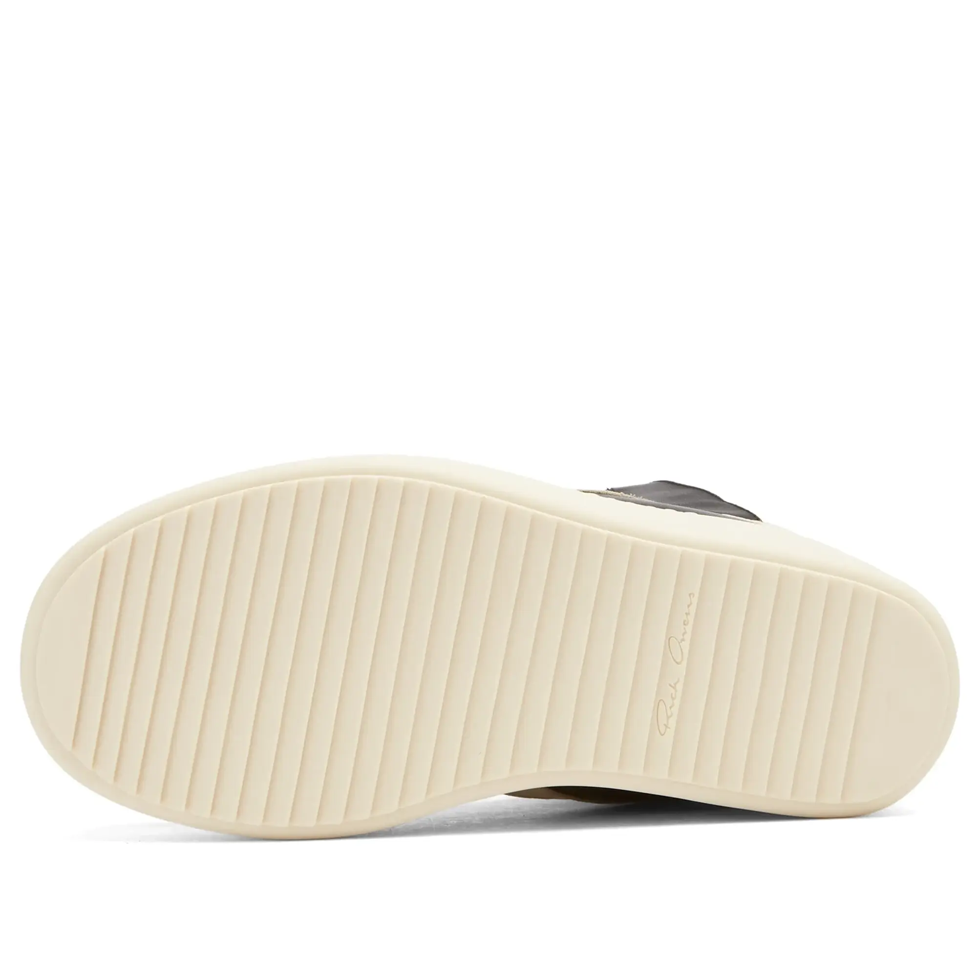 Rick Owens Men's Leather Geobasket Sneakers Black/Milk/Milk