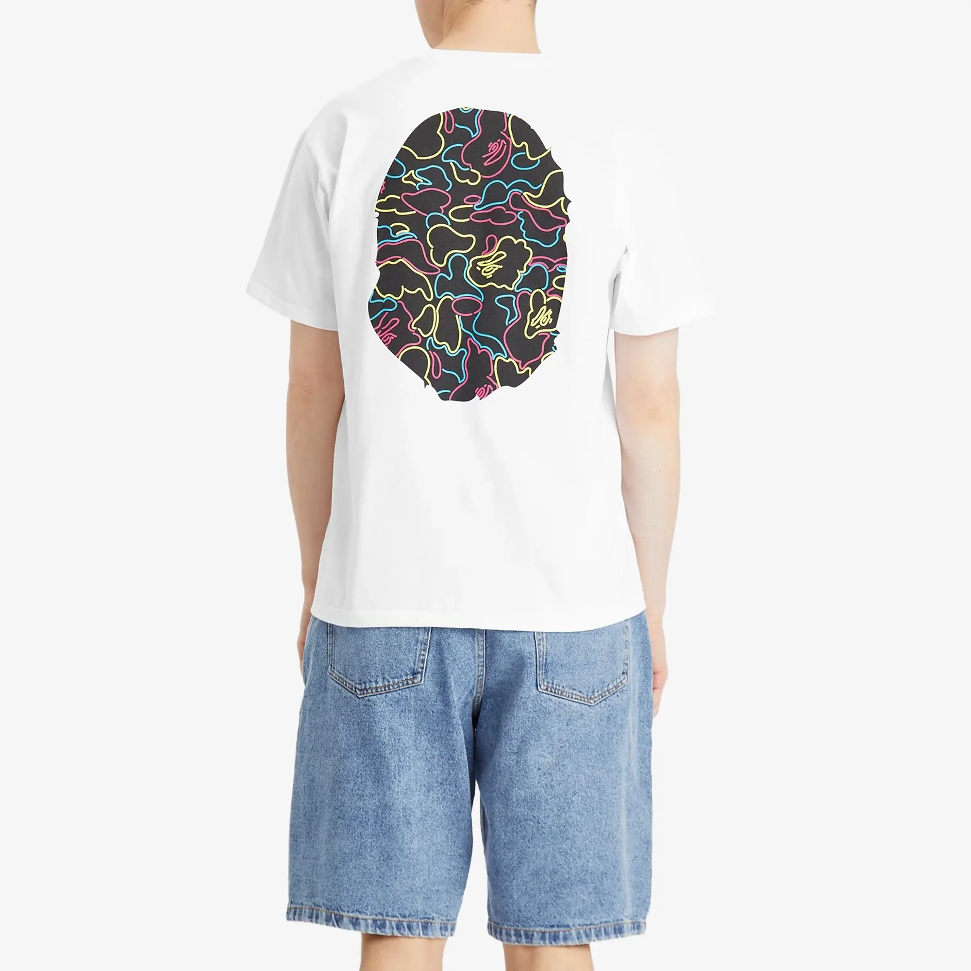 BAPE - A Bathing Ape Neon Camo Big Ape T-Shirt - White
