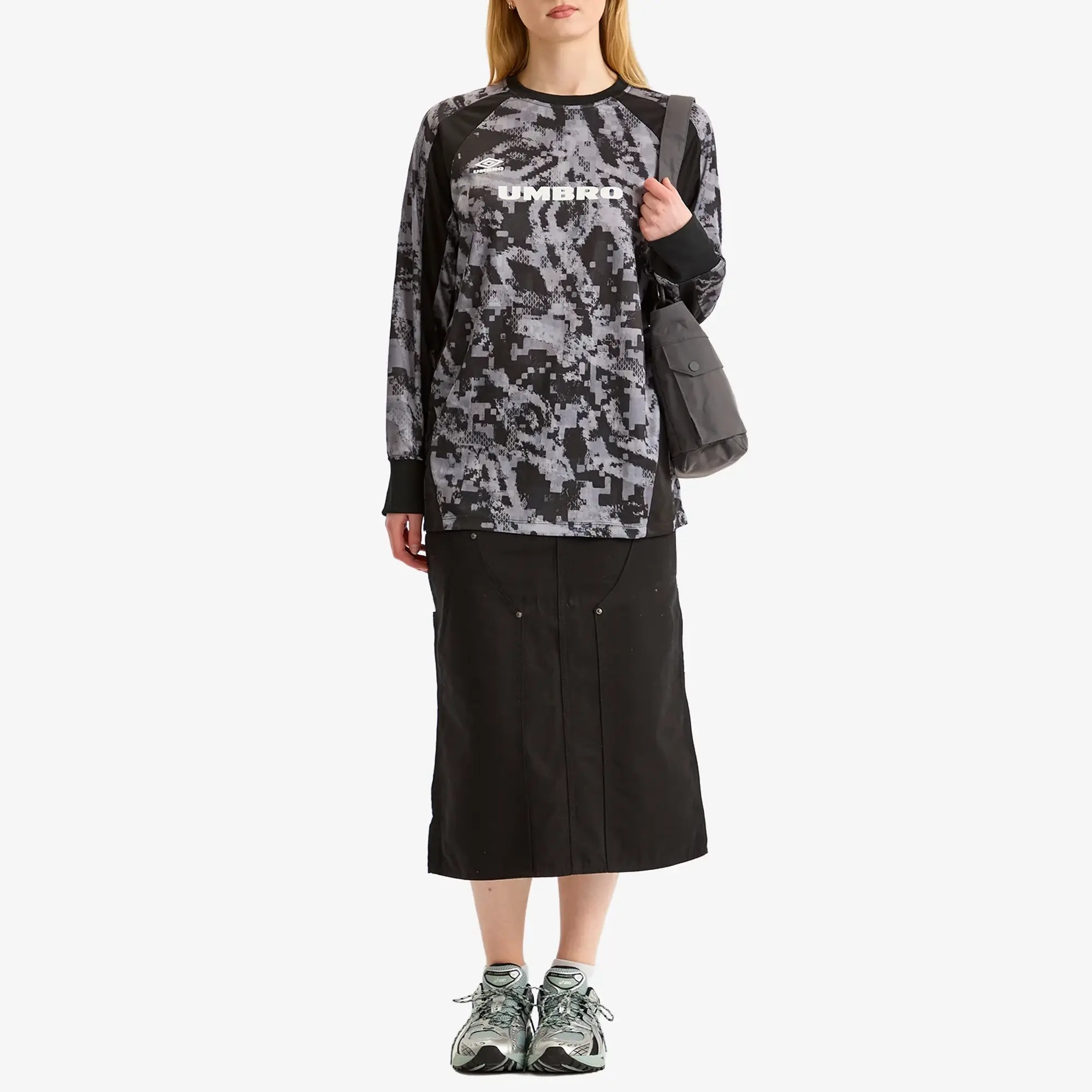 Umbro Taped Digi Long Sleeve Jersey Black Camo