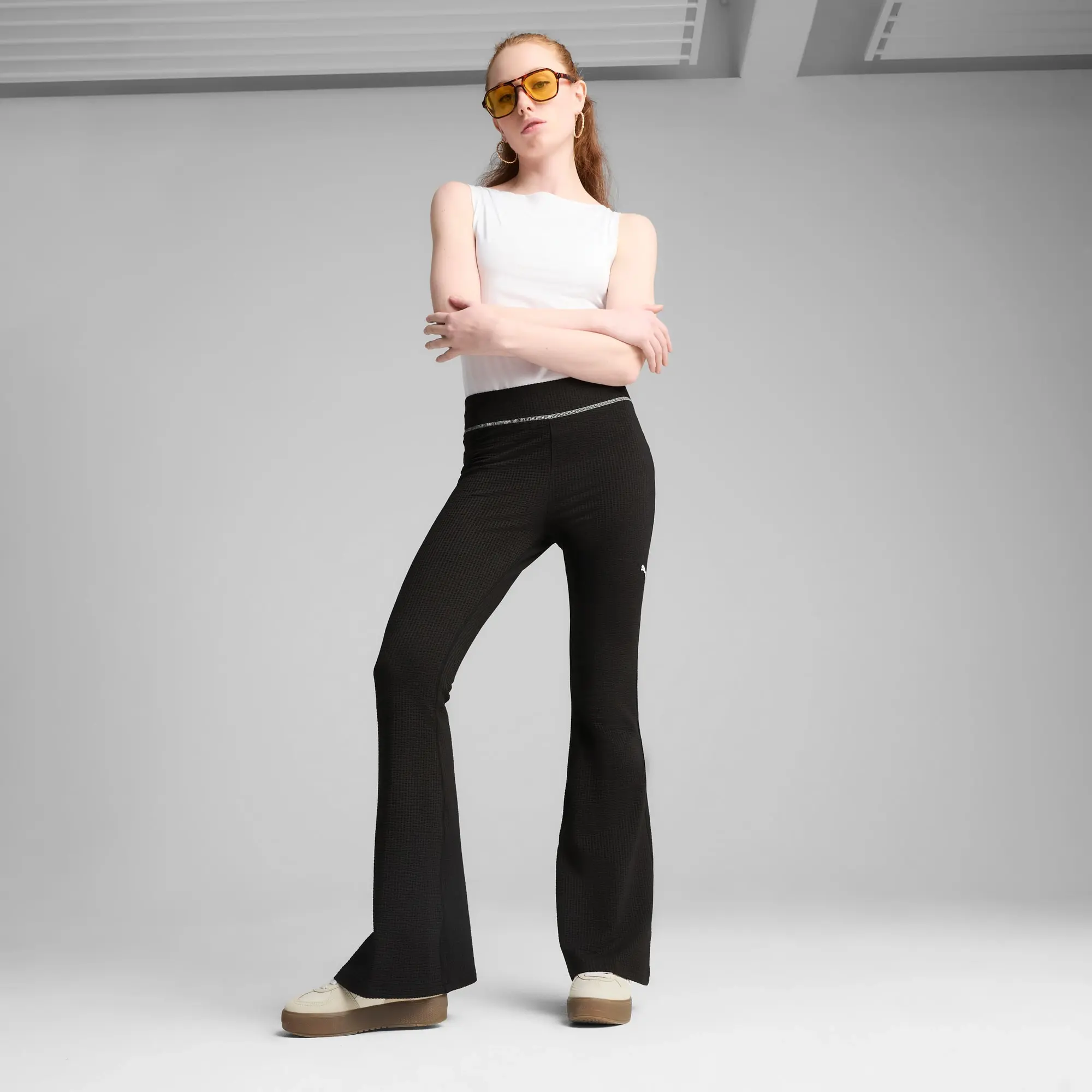 PUMA Dare To Textured Flared Leggings Women, Black