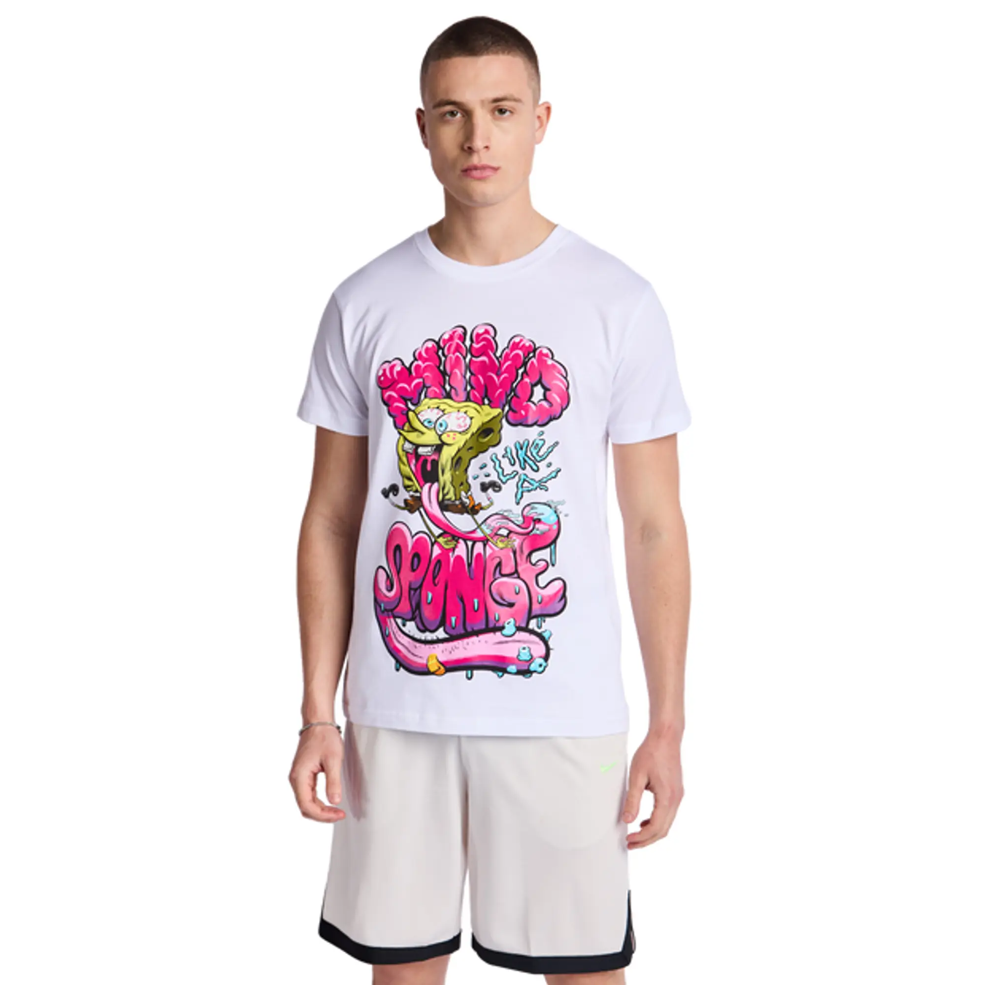 MERCHCODE Sponge Bob Men T-Shirts - White