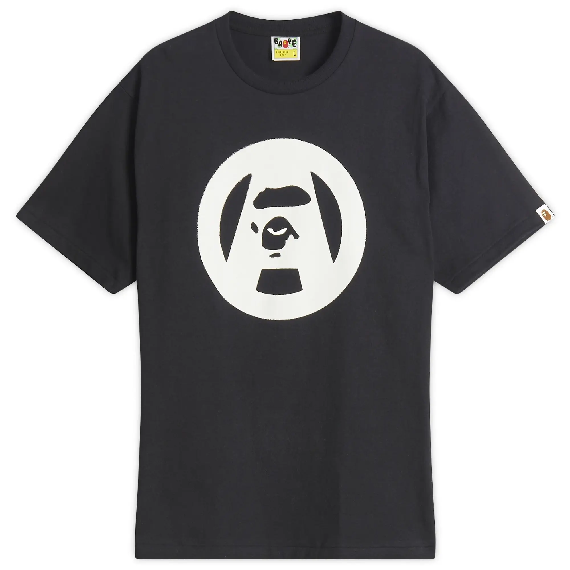 T-Shirt A Bathing Ape Stencil Circle Ape Face Tee Unisex Black Xxxl