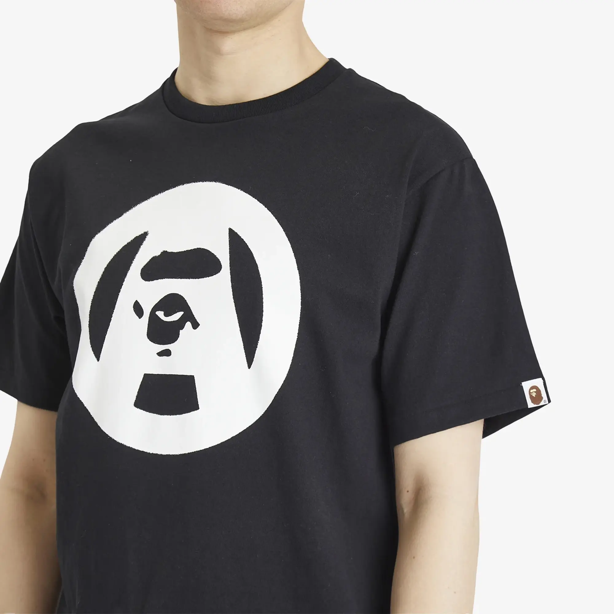 T-Shirt A Bathing Ape Stencil Circle Ape Face Tee Unisex Black Xxxl