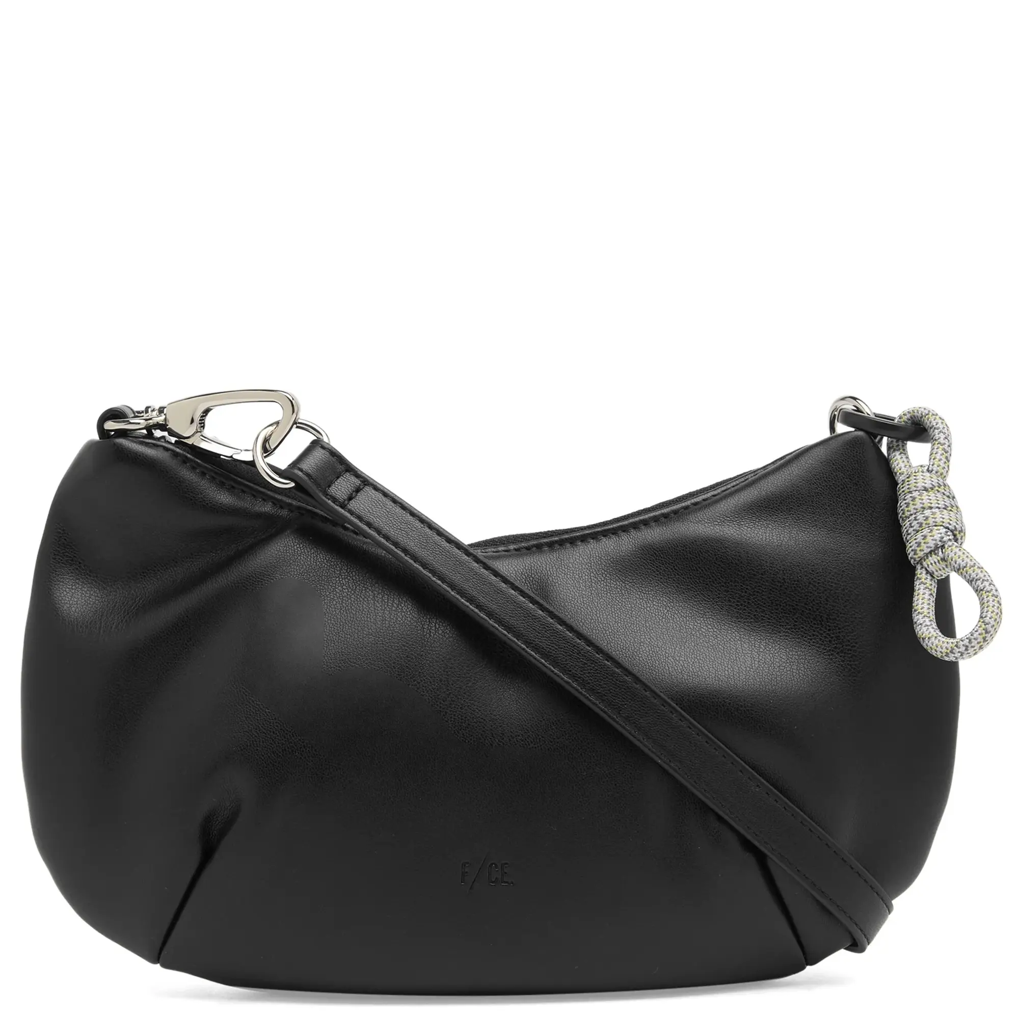 F/CE. Women's Tech Leather Cross Body Pochette Bag Black