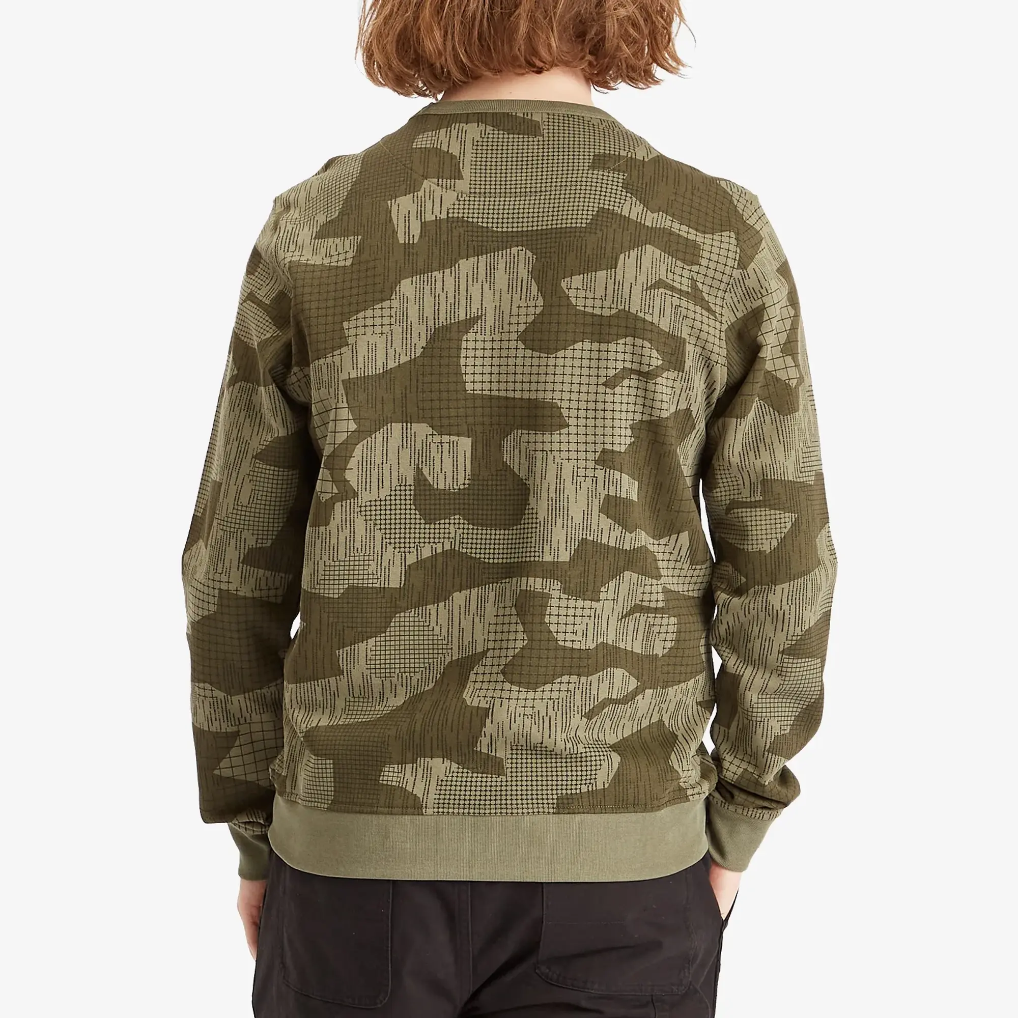 Belstaff Men's Terrain Camo Sweatshirt Surplus Green / Washed Black
