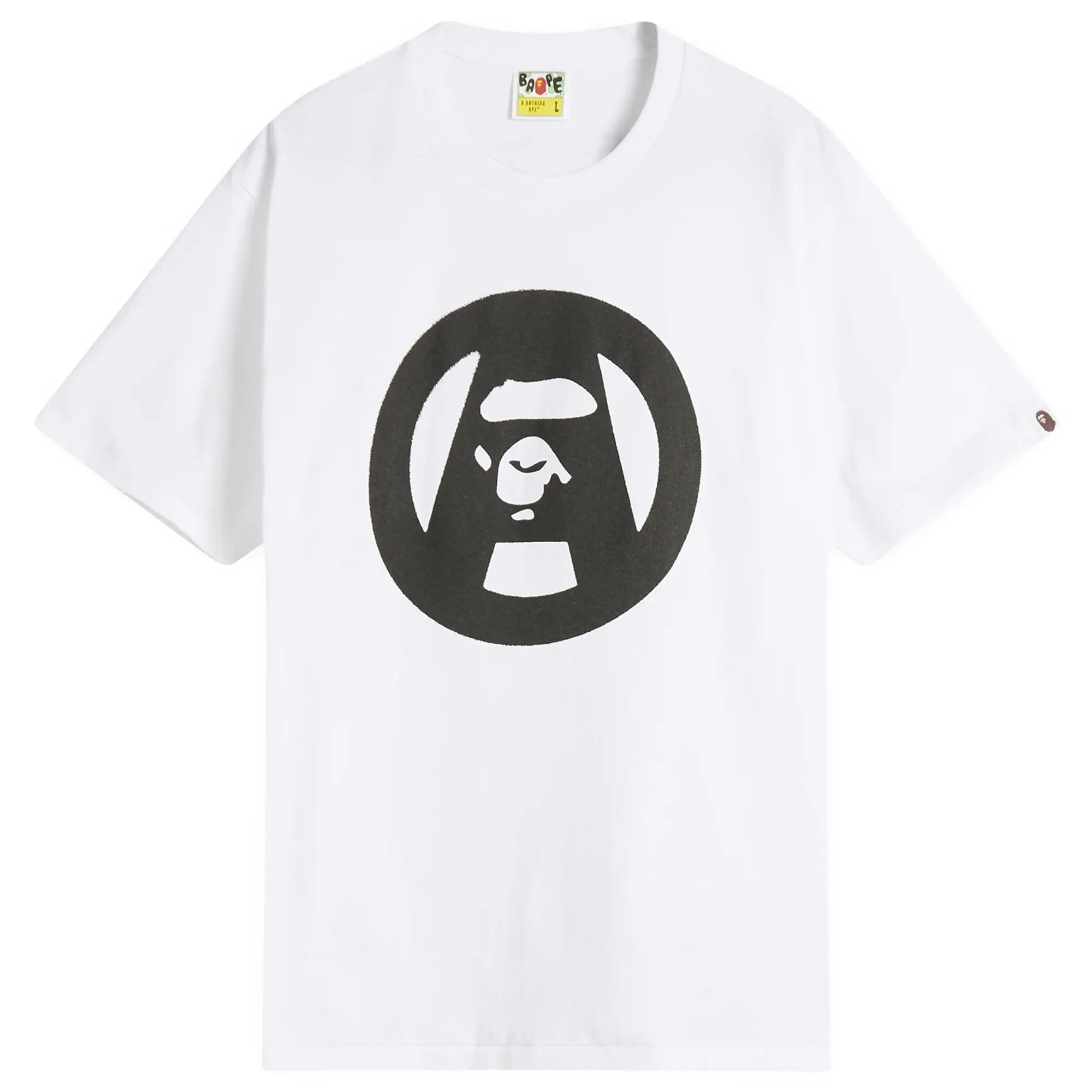 A Bathing Ape Men's Stencil Circle Ape Face Tee White