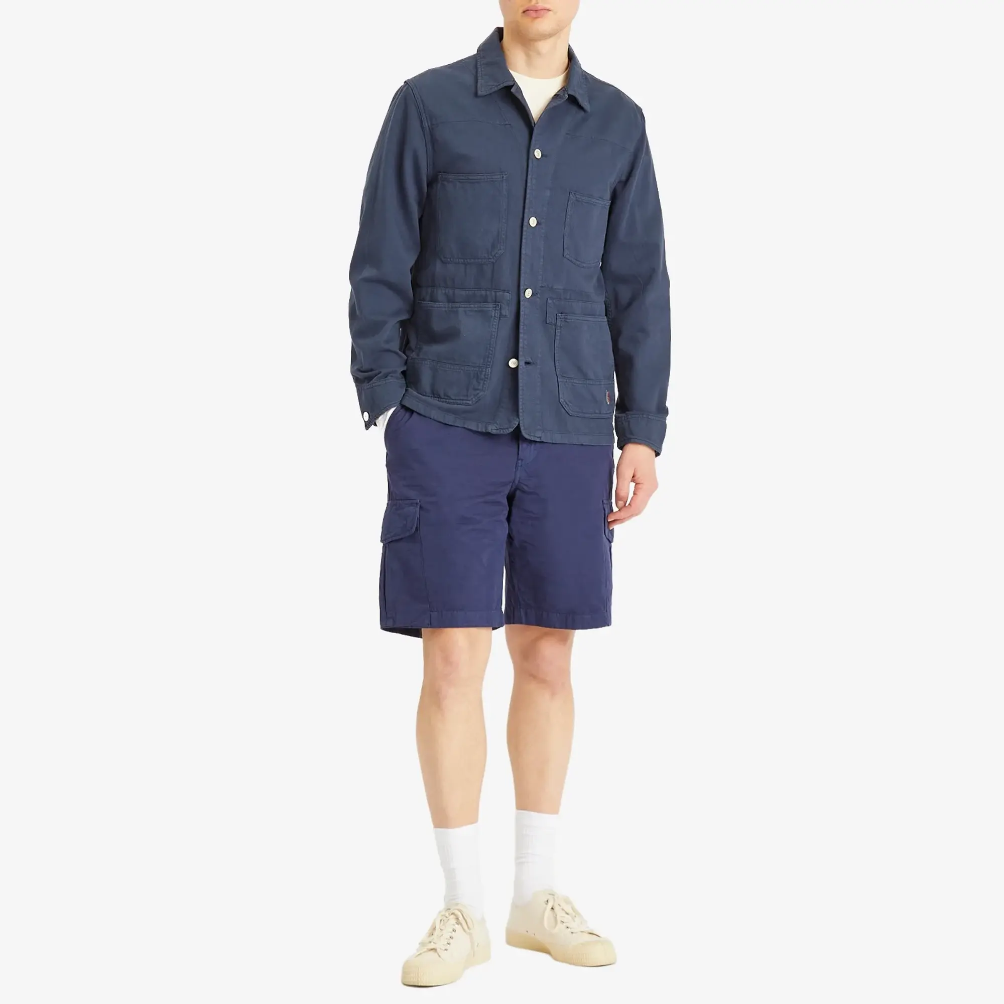 Paul Smith Men's Broad Stripe Zebra Chore Jacket Blue