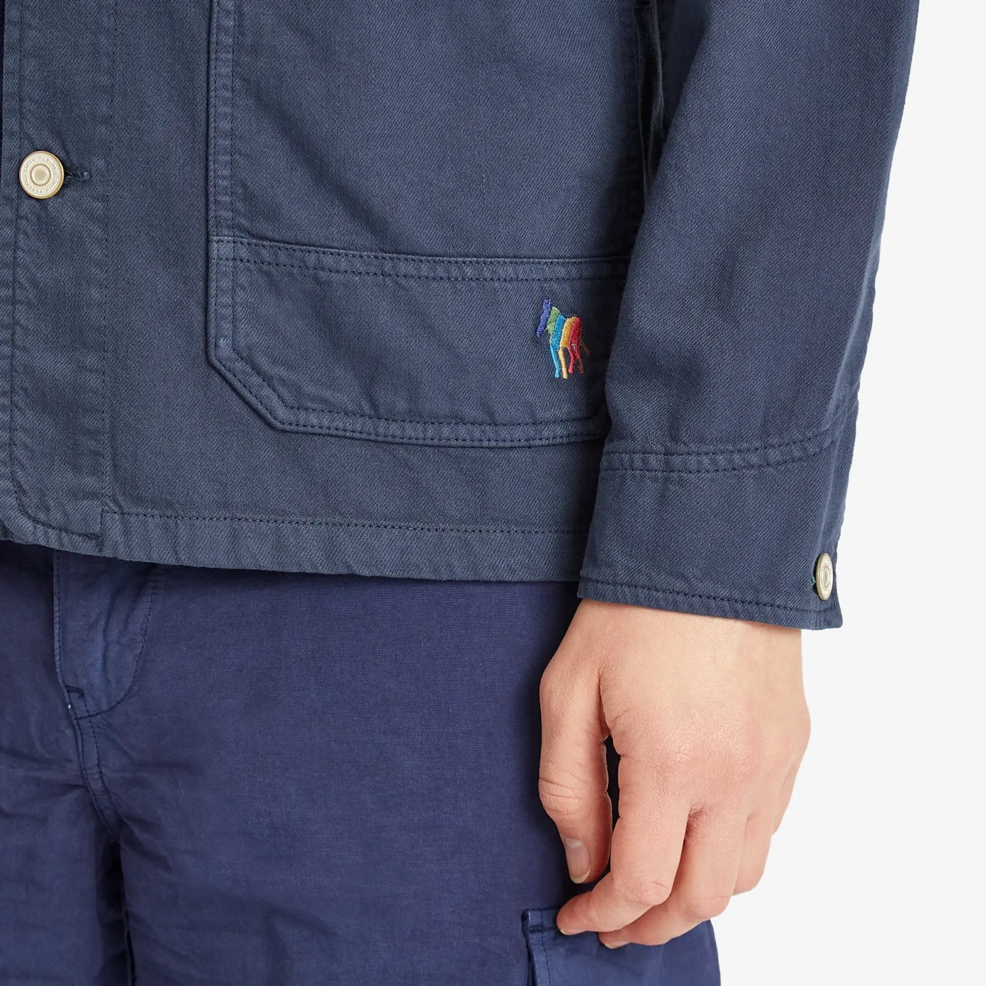Paul Smith Men's Broad Stripe Zebra Chore Jacket Blue