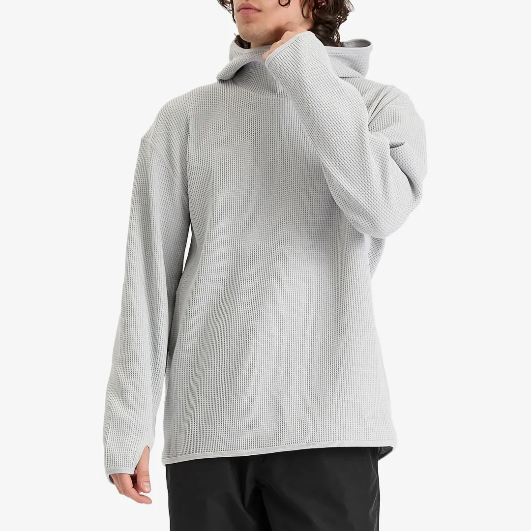 Snow Peak Men's Dry Waffle Hoodie Light Grey | SW-25SU011-LG