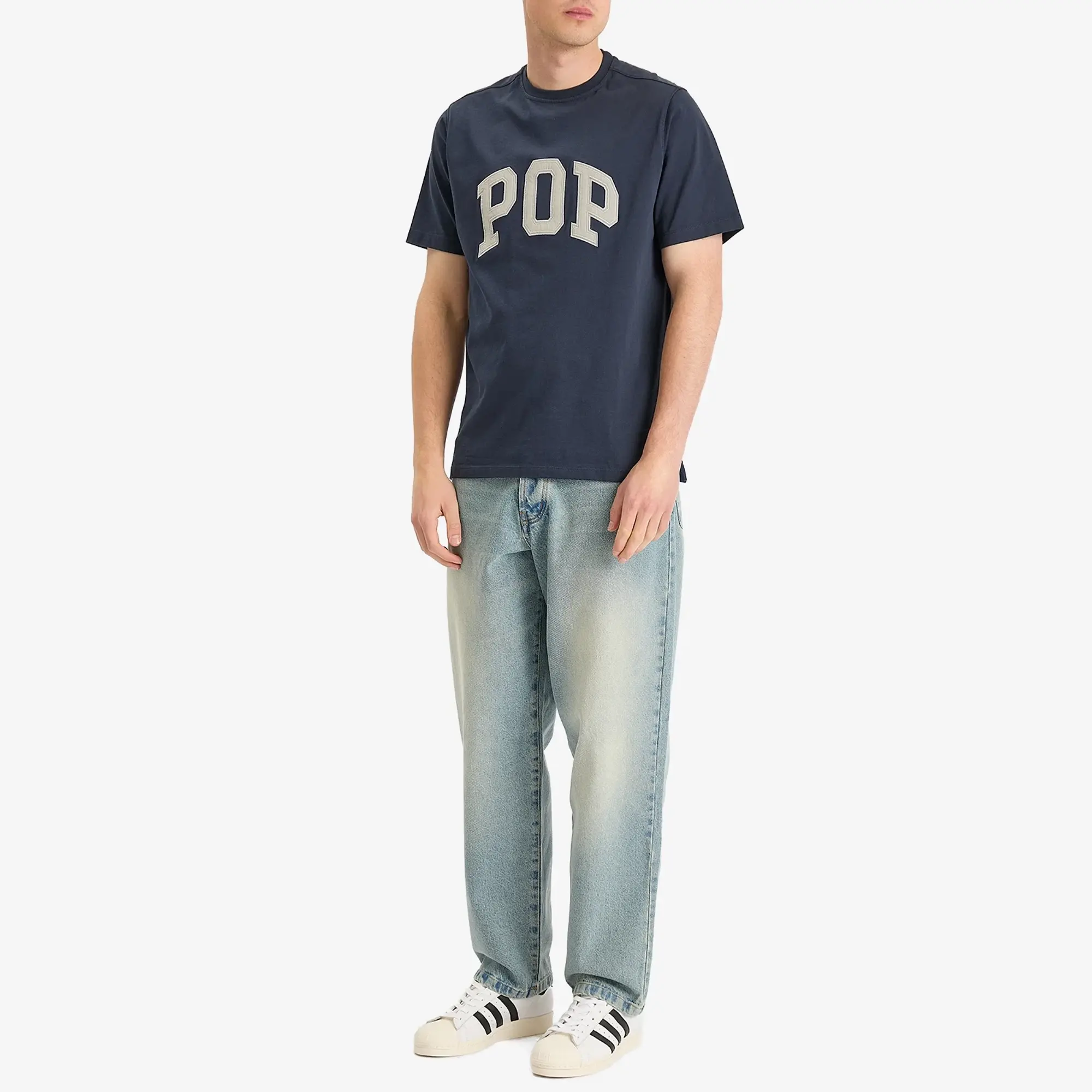 Pop Trading Company Men's Arch Logo T-Shirt Navy