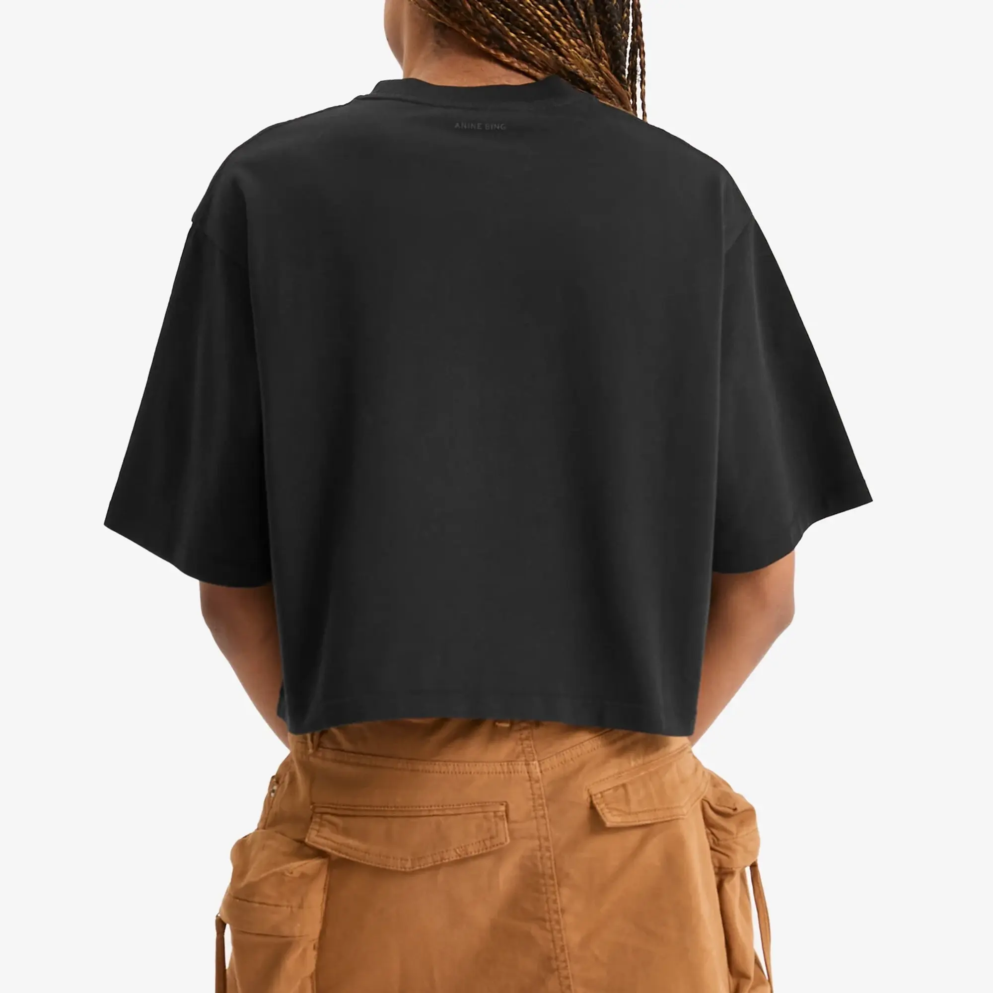 Anine Bing Women's Myers Crop T-Shirt Black