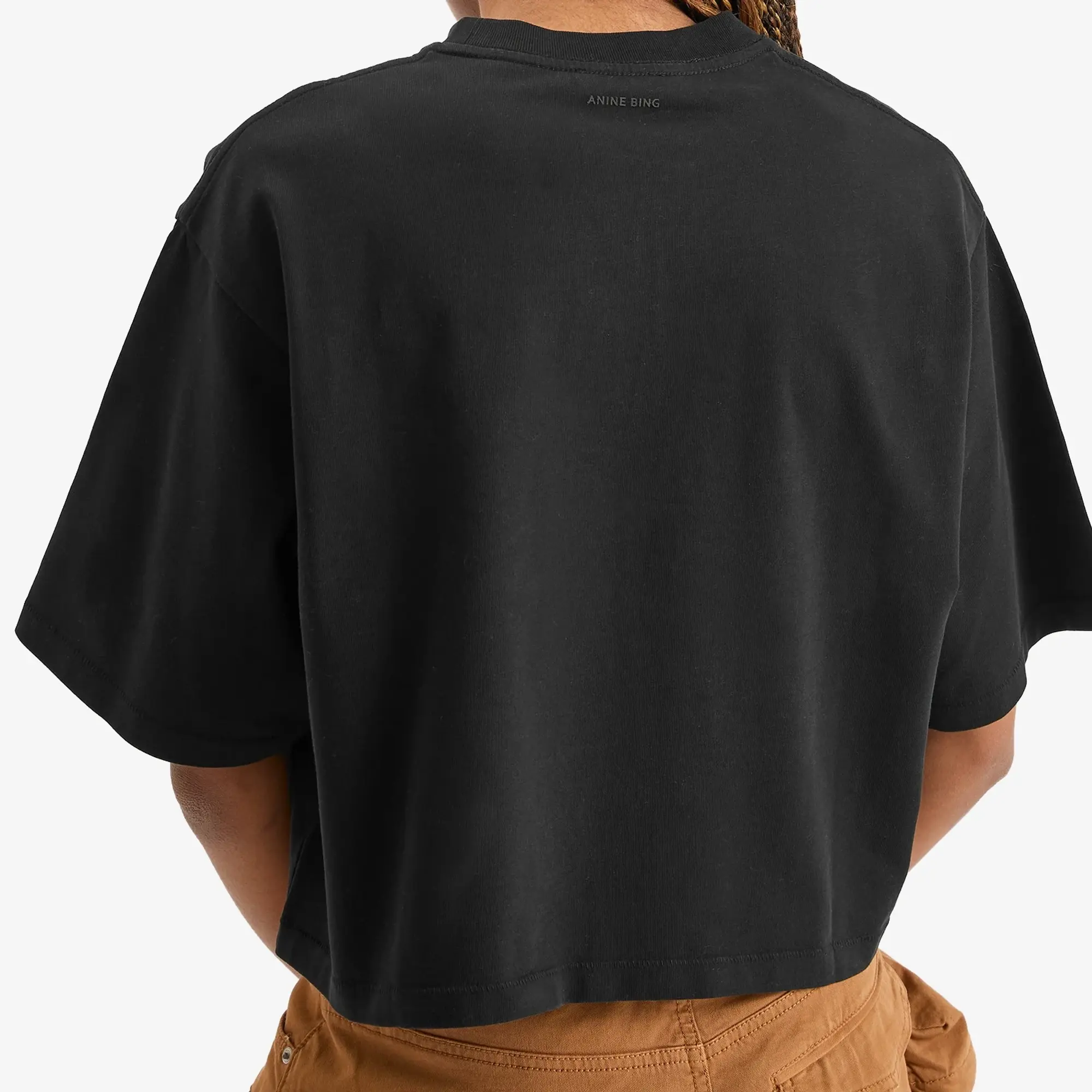 Anine Bing Women's Myers Crop T-Shirt Black