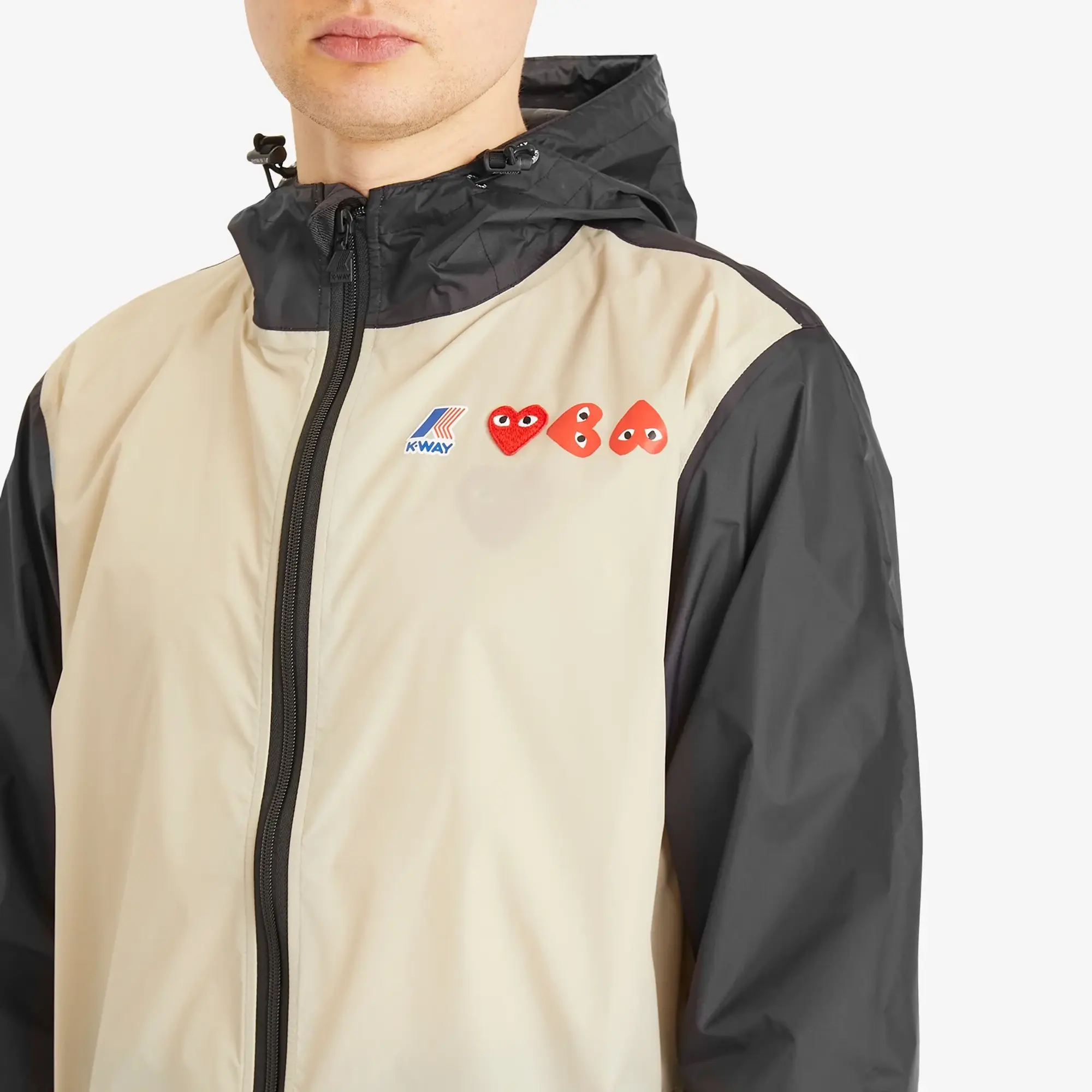 Comme des Garçons Play Men's x K-Way Colour Block Jacket Beige