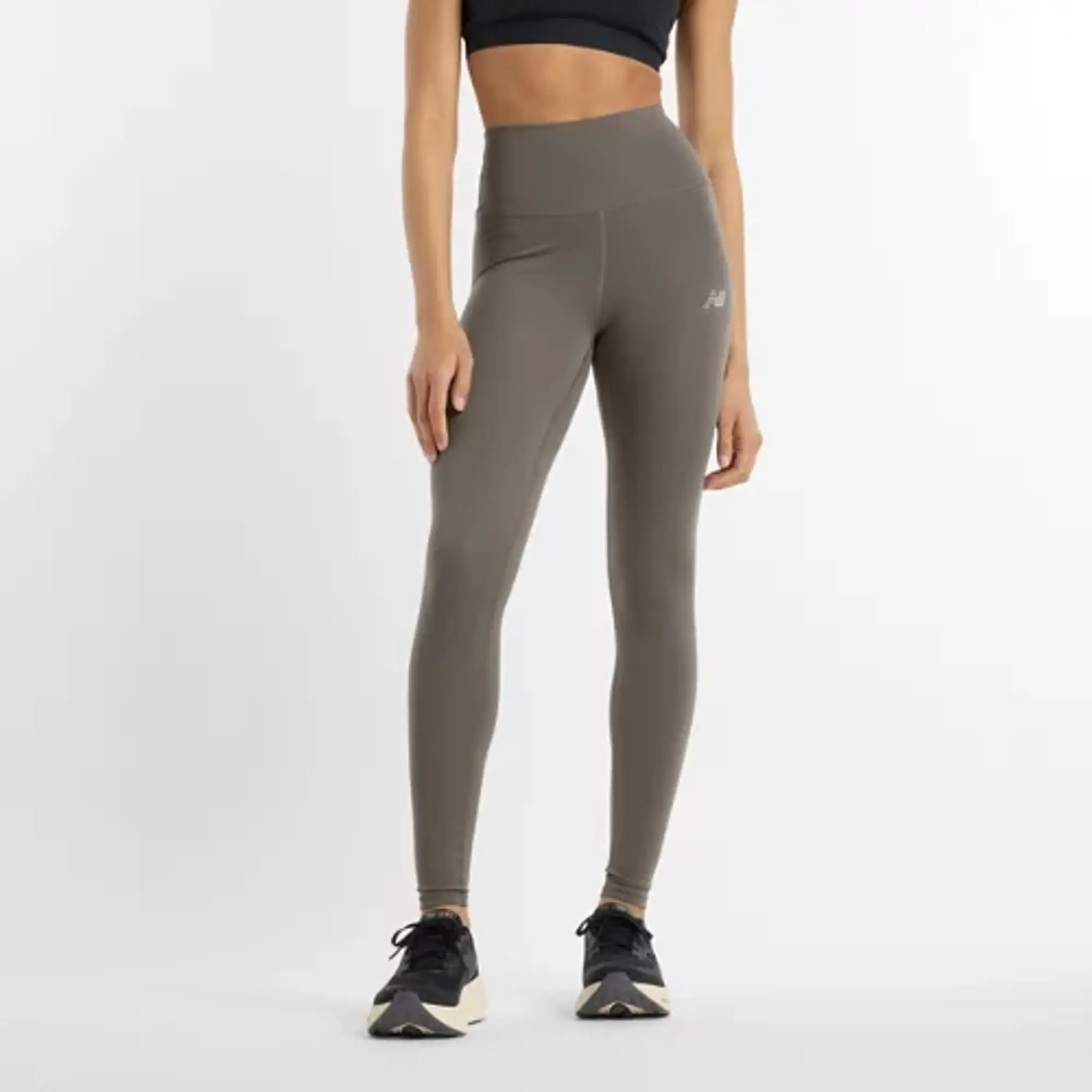 New Balance Women's NB Harmony High Rise Legging 27 in Brown Poly Knit