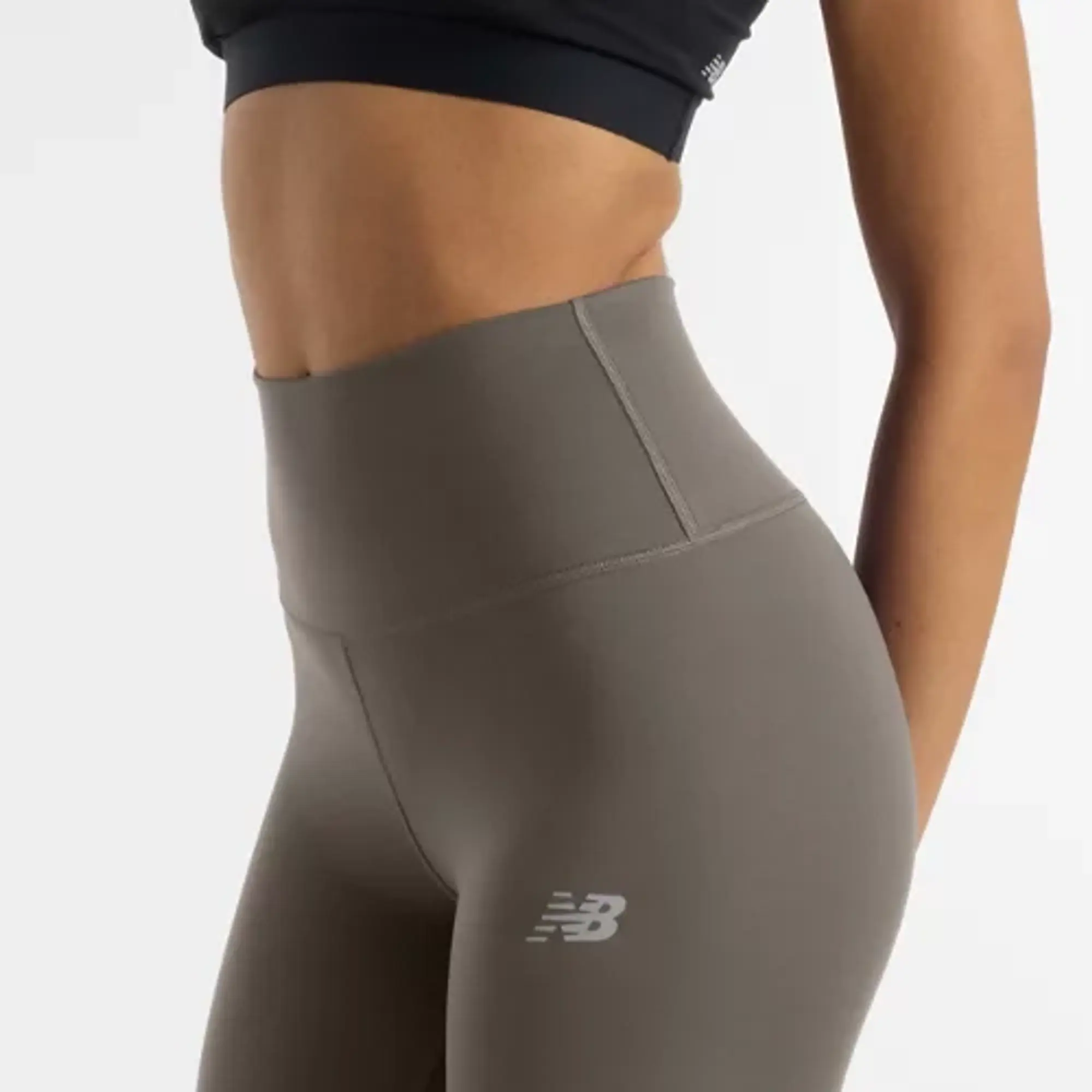 New Balance Women's NB Harmony High Rise Legging 27 in Brown Poly Knit