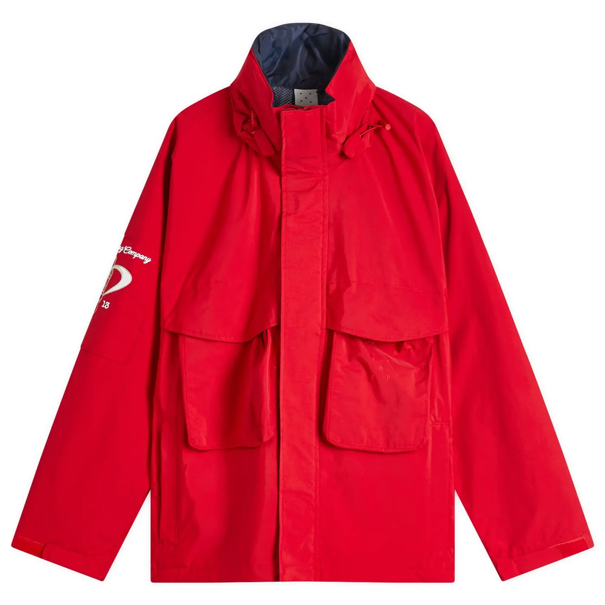 Pop Trading Company Men's Nautical Jacket Haute Red/Navy