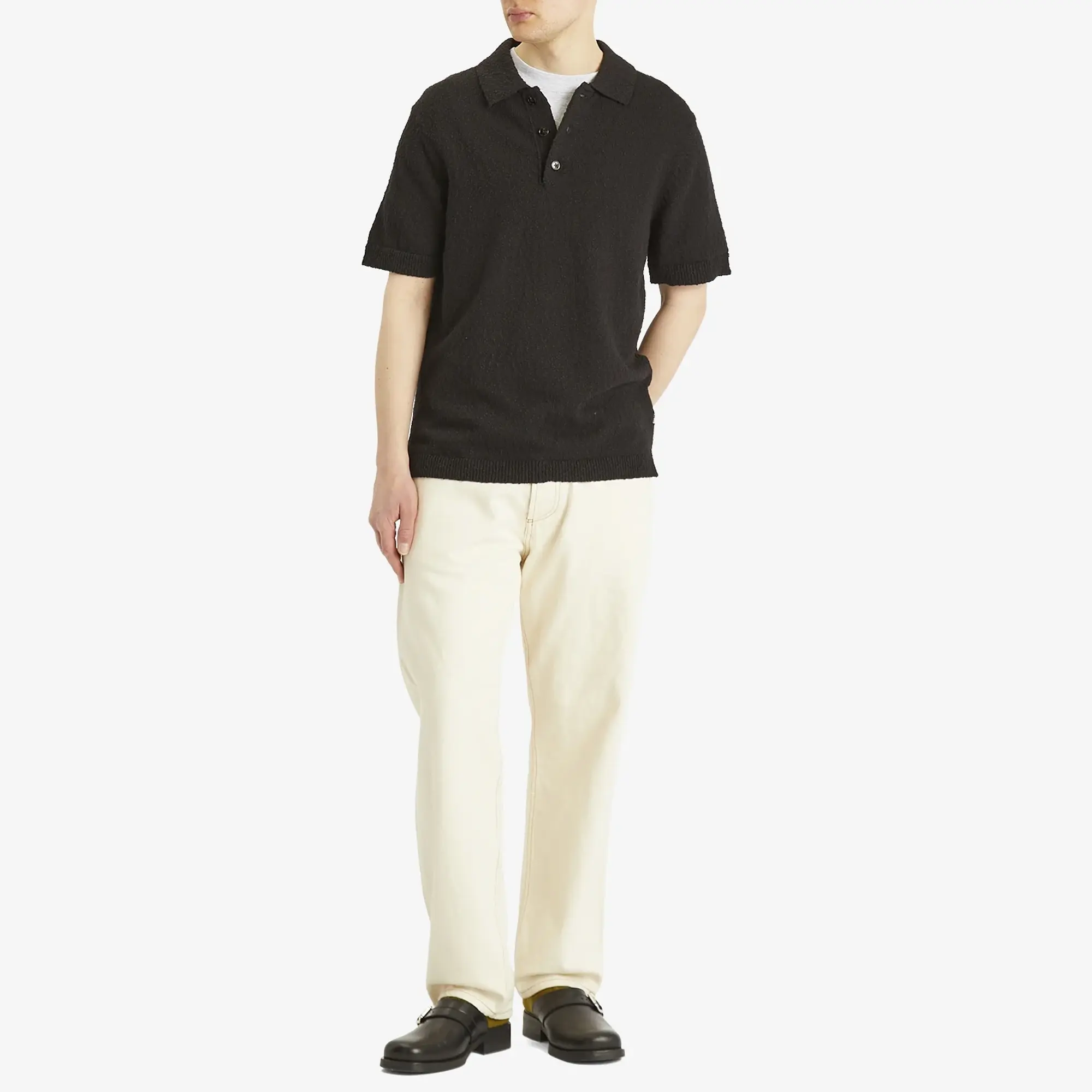 NN07 Men's Randy Boucle Polo Shirt Black