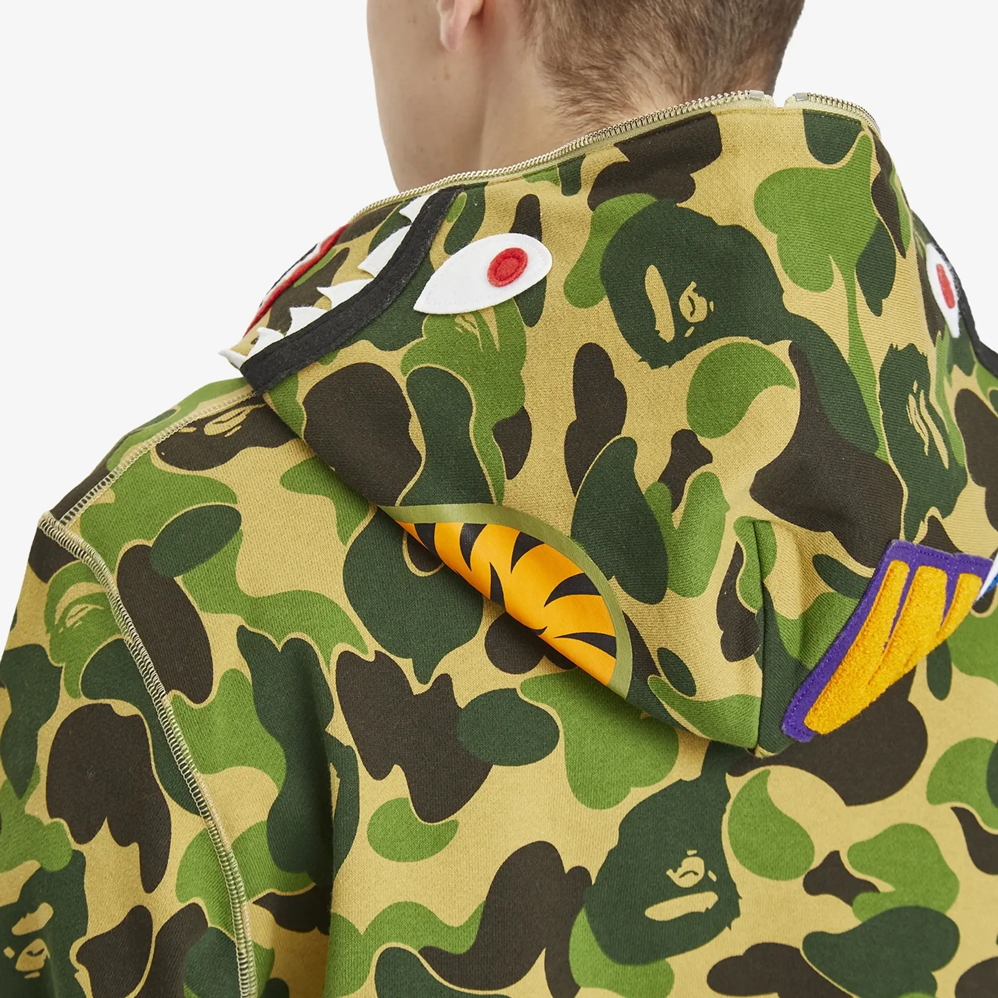 Sweatshirt A Bathing Ape Abc Camo Shark Half Zip Pullover Hoodie M Green Xxl