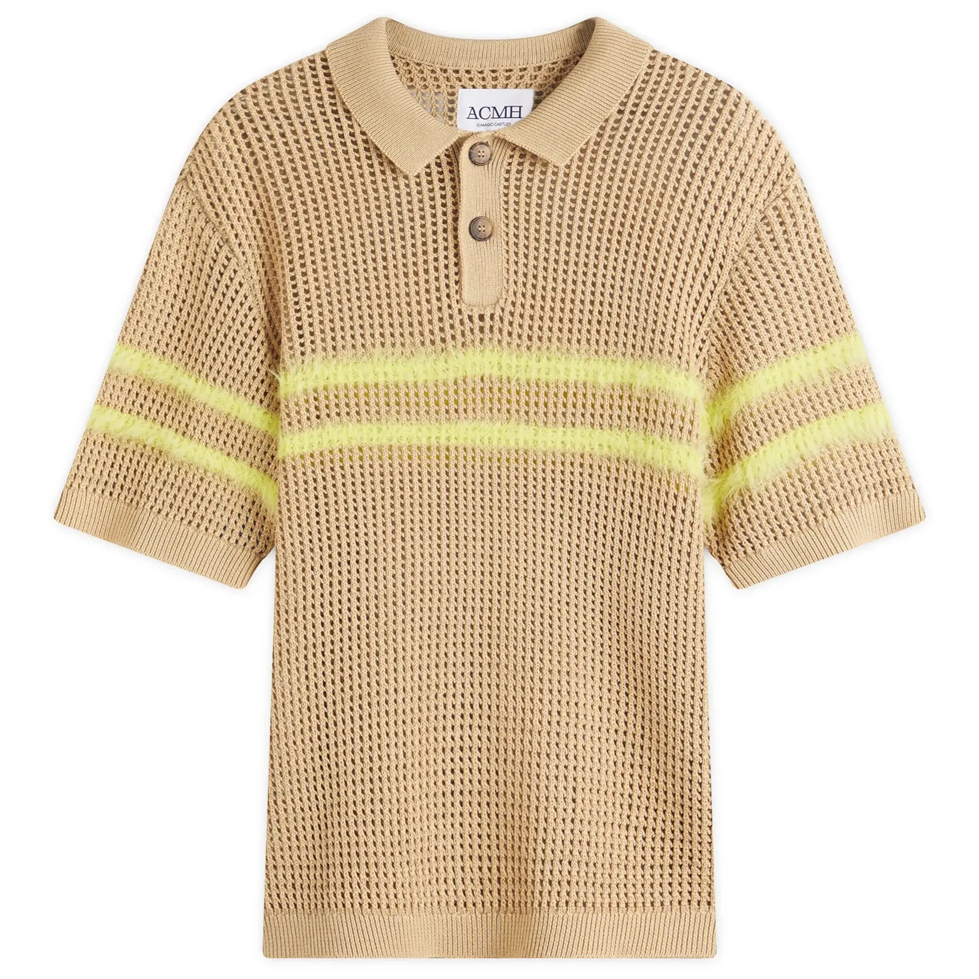ACMH by Magic Castles Men's Kember Knitted Polo Ecru