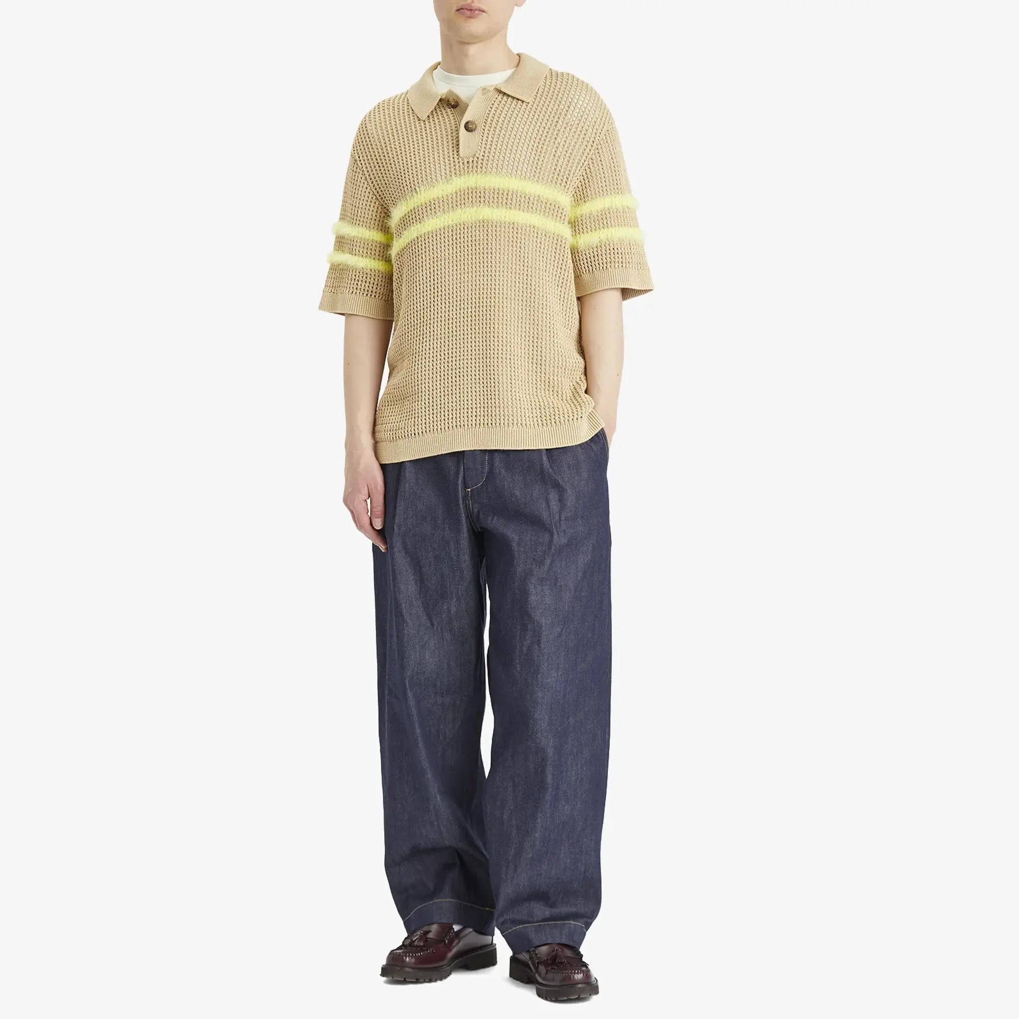 ACMH by Magic Castles Men's Kember Knitted Polo Ecru